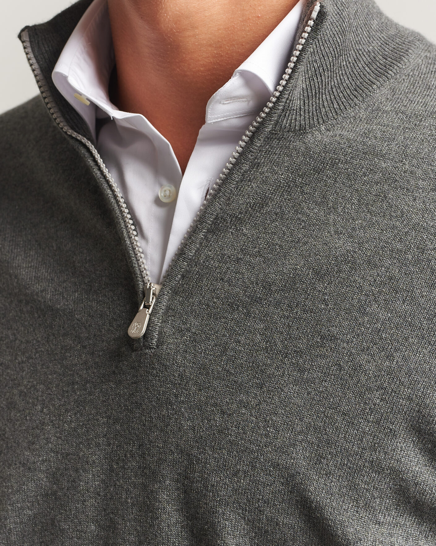 Mies | Puserot | Brunello Cucinelli | 2 Ply Cashmere Half Zip Forest Green