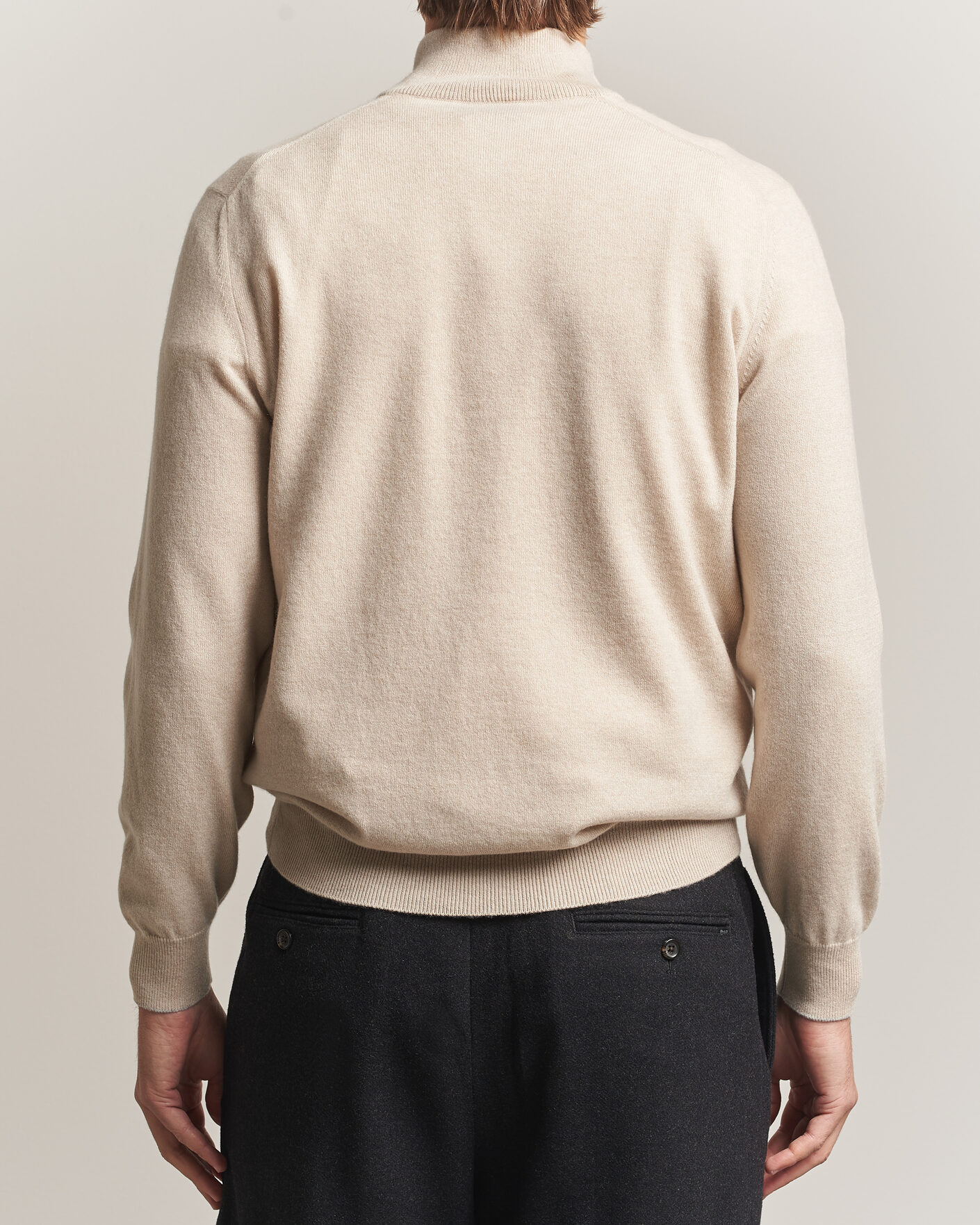 Mies | Puserot | Brunello Cucinelli | 2 Ply Cashmere Half Zip Sand