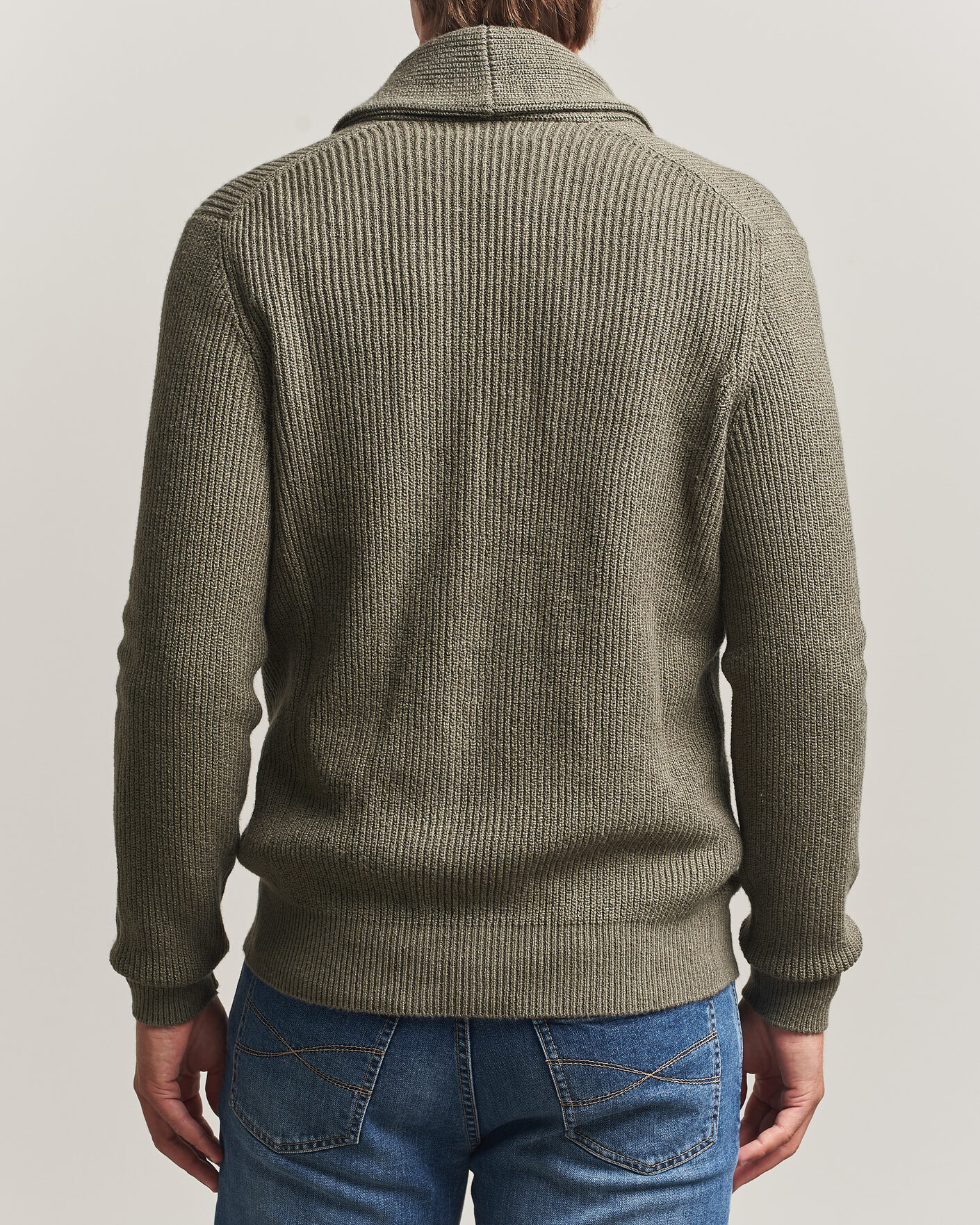 Mies | Puserot | Brunello Cucinelli | Shawl Collar Cardigan Forest Green