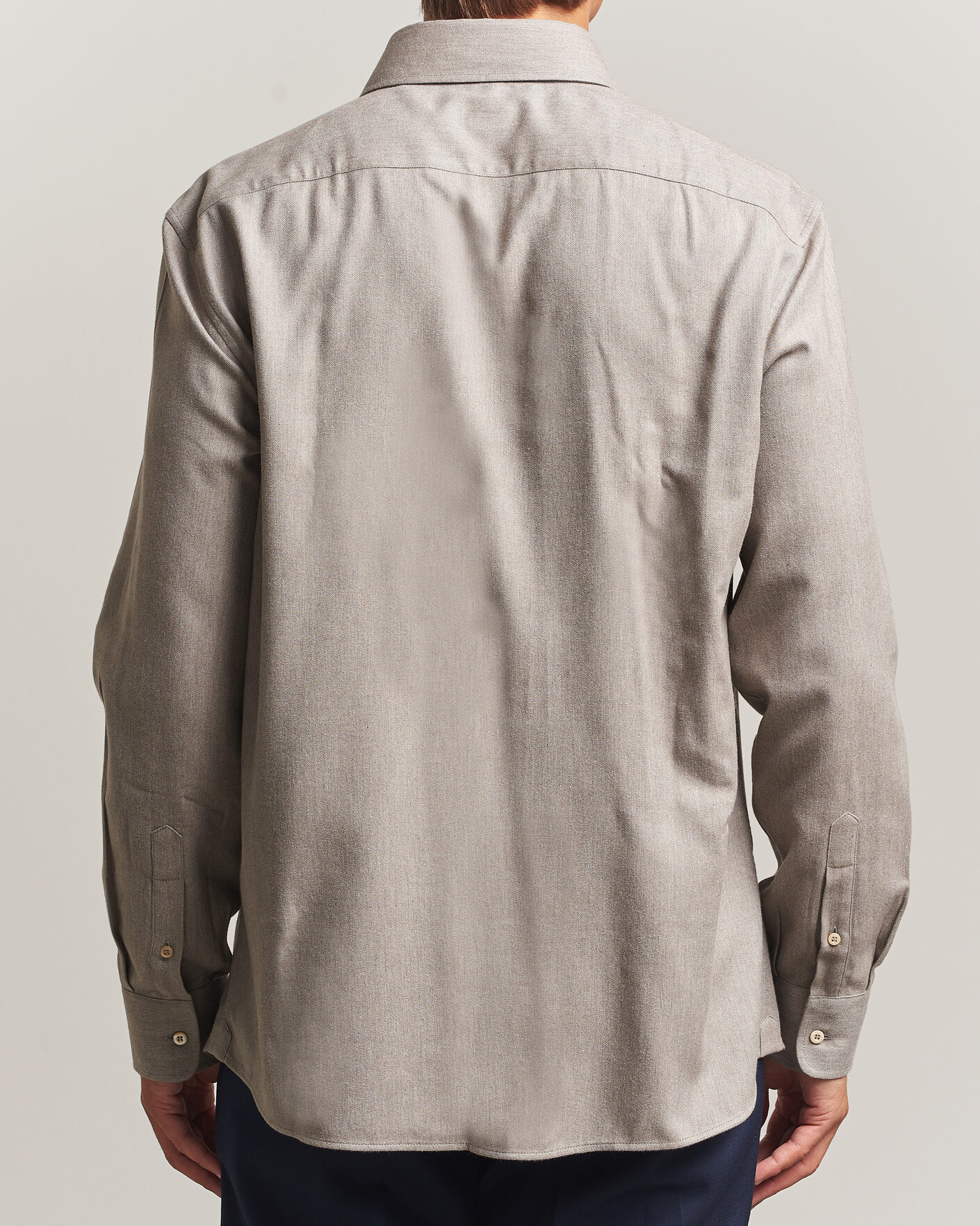 Mies | Kauluspaidat | Brunello Cucinelli | Cotton Flannel Shirt Granite