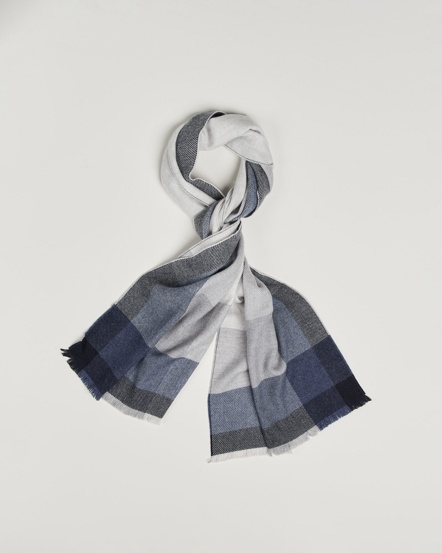 Mies | Kaulaliinat | Brunello Cucinelli | Wool/Cashmere Check Scarf Grey/Navy