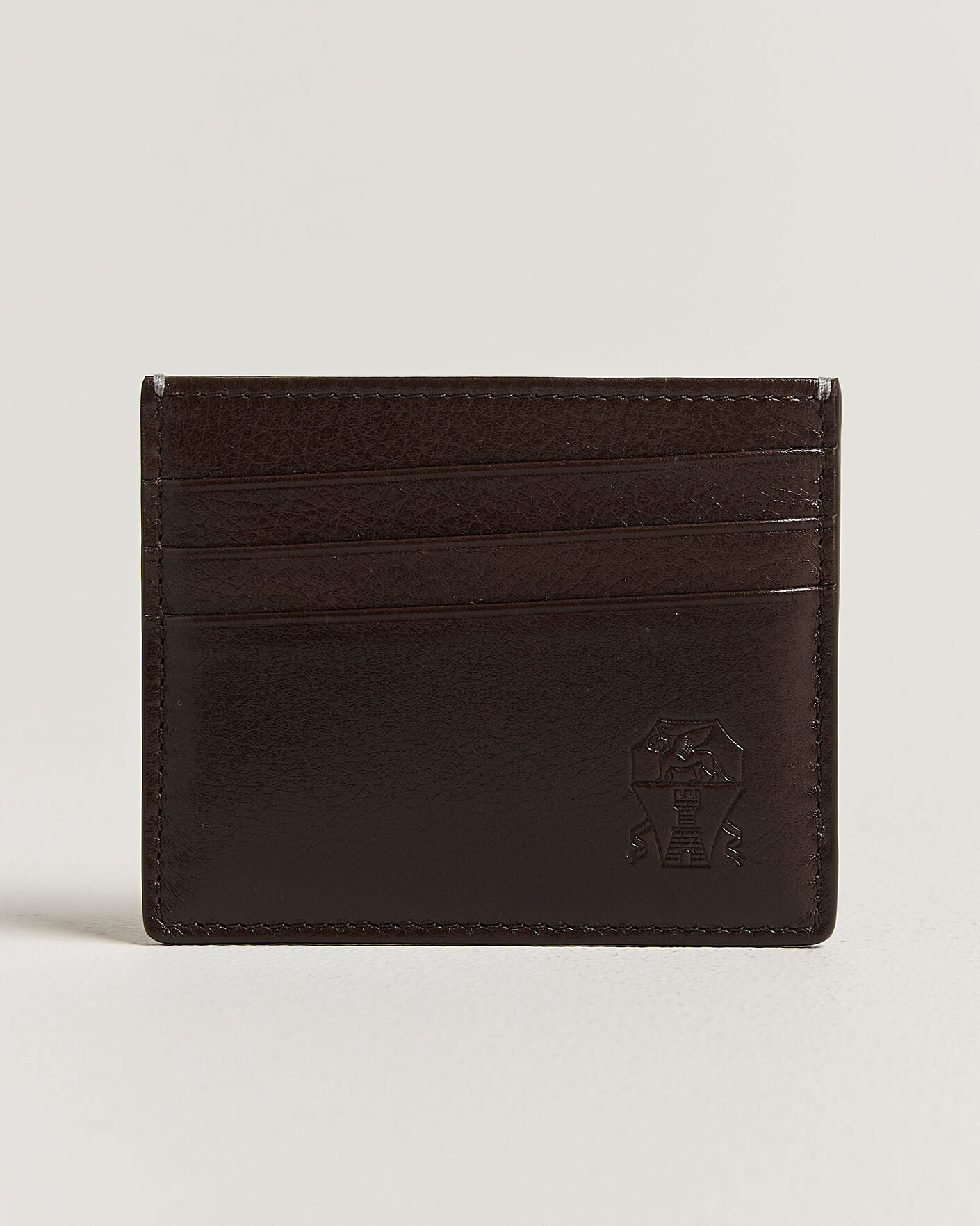Mies | Lompakot | Brunello Cucinelli | Grain Leather Card Holder Dark Brown
