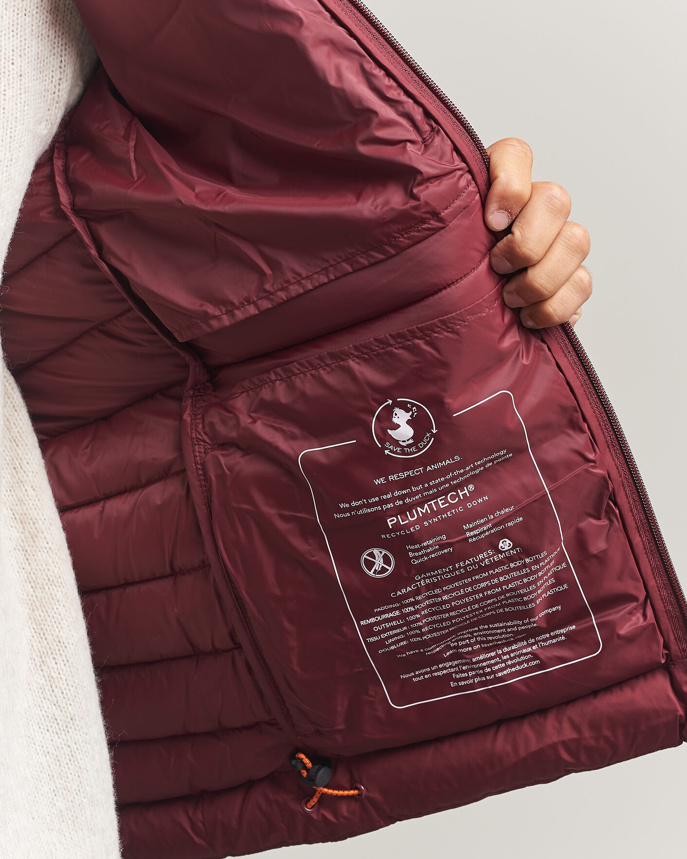 Mies | Takit | Save The Duck | Juncus Matt Lightweight Hood Jacket Wine Red