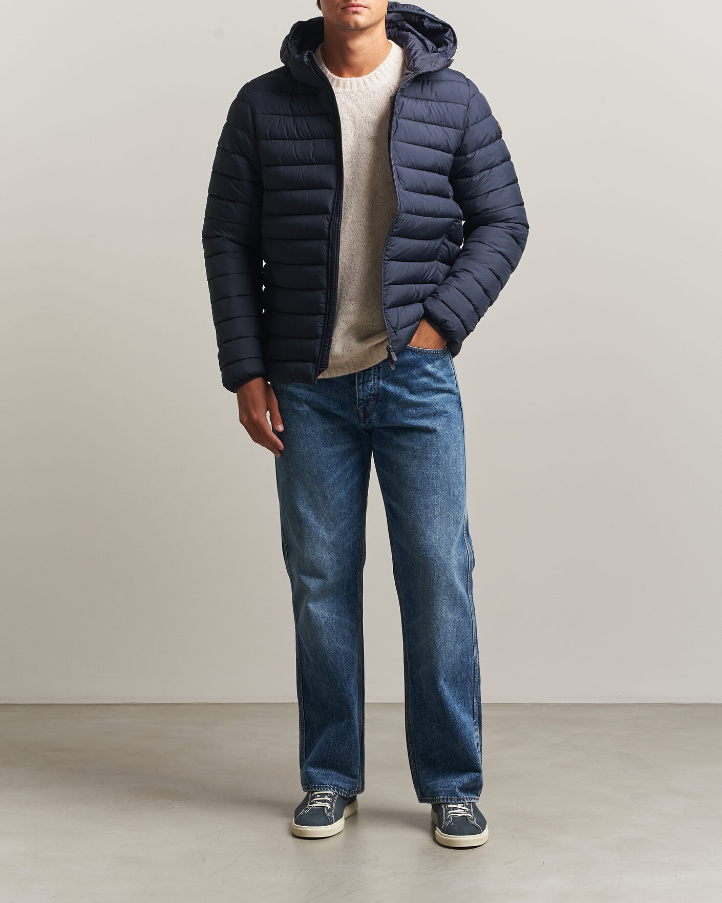 Mies | Takit | Save The Duck | Juncus Matt Lightweight Hood Jacket Blue Black