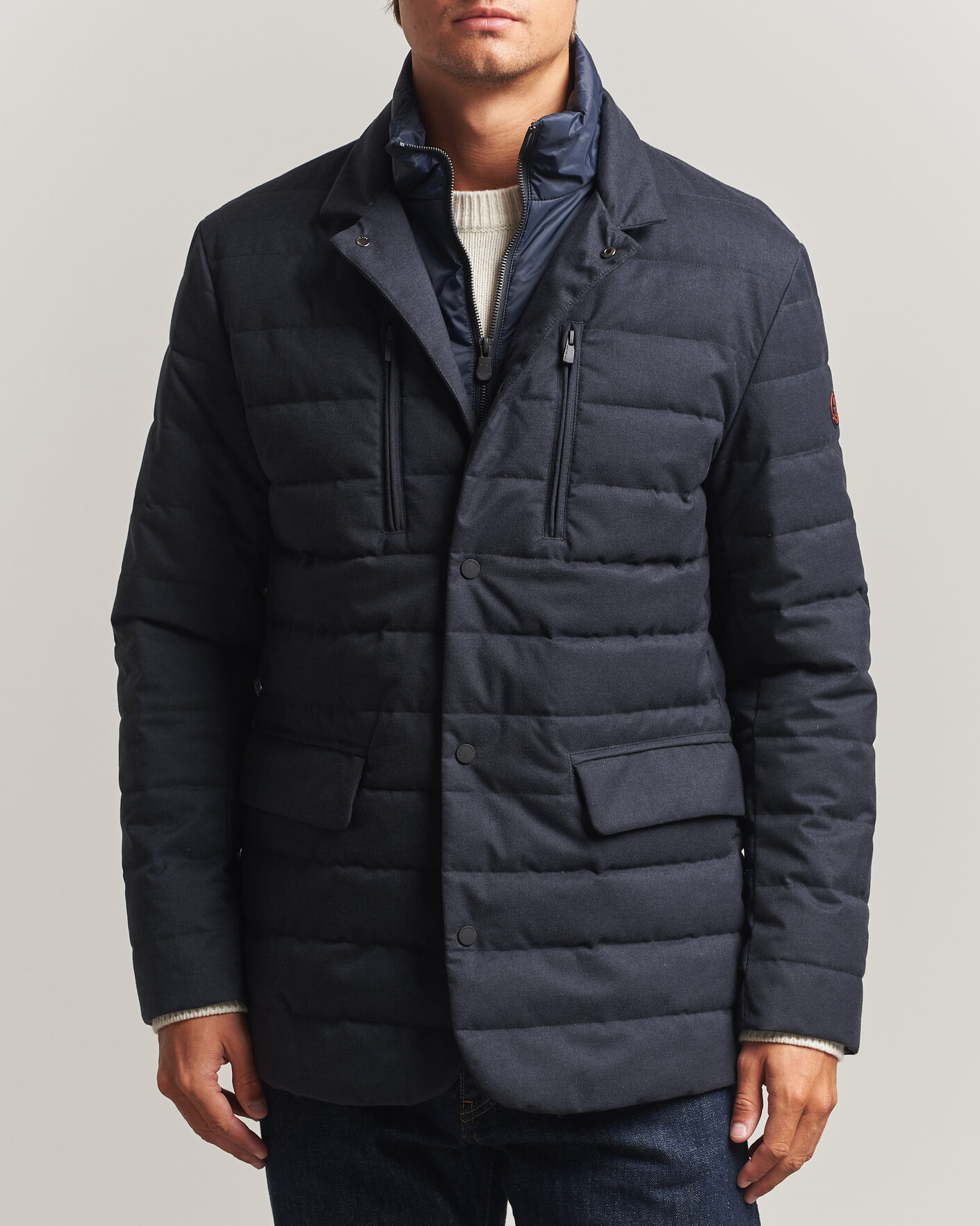 Mies | Takit | Save The Duck | Felipe Padded Flannel Jacket Navy Blue