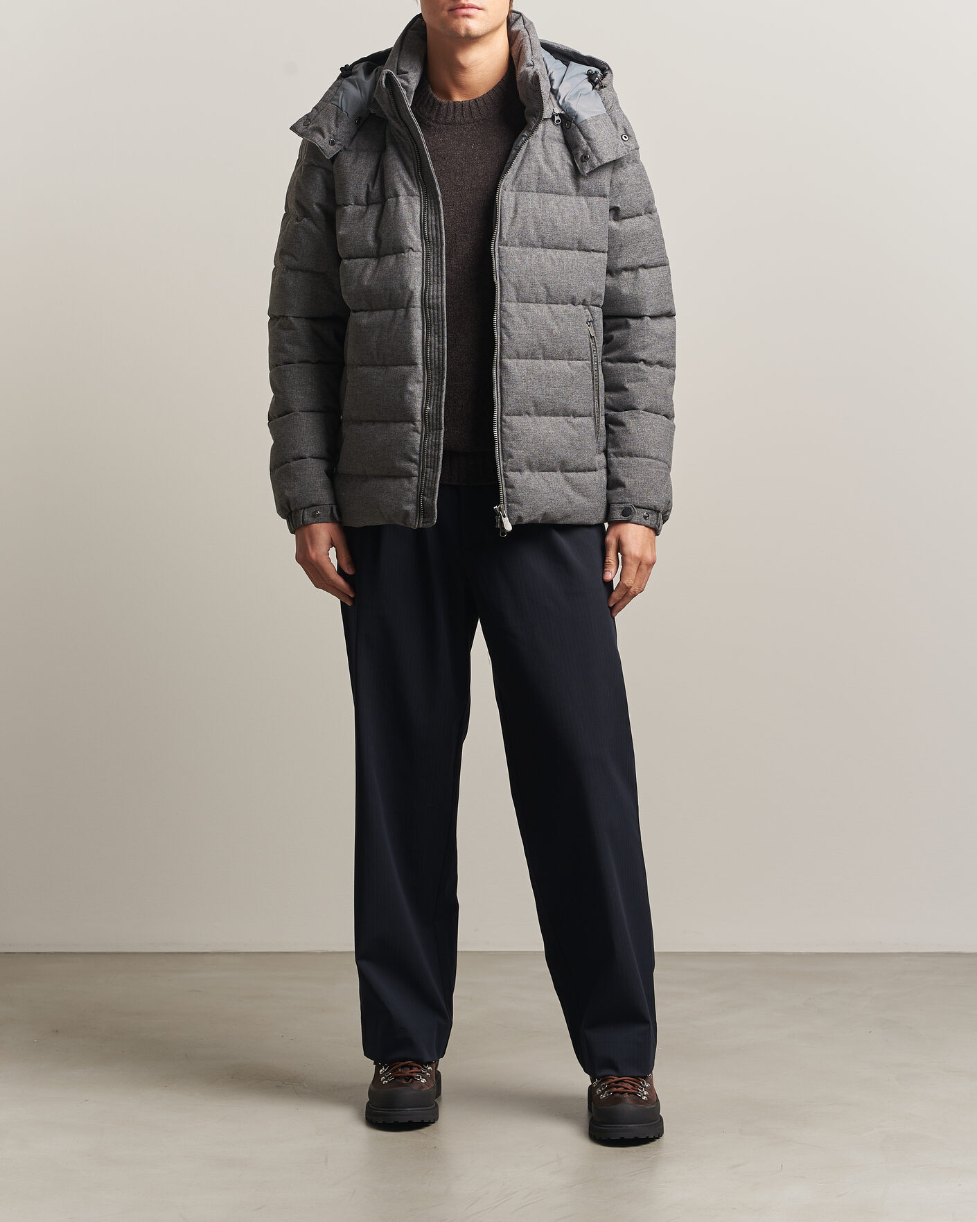 Mies | Takit | Save The Duck | Constantin Padded Flannel Jacket Mid Grey Melange