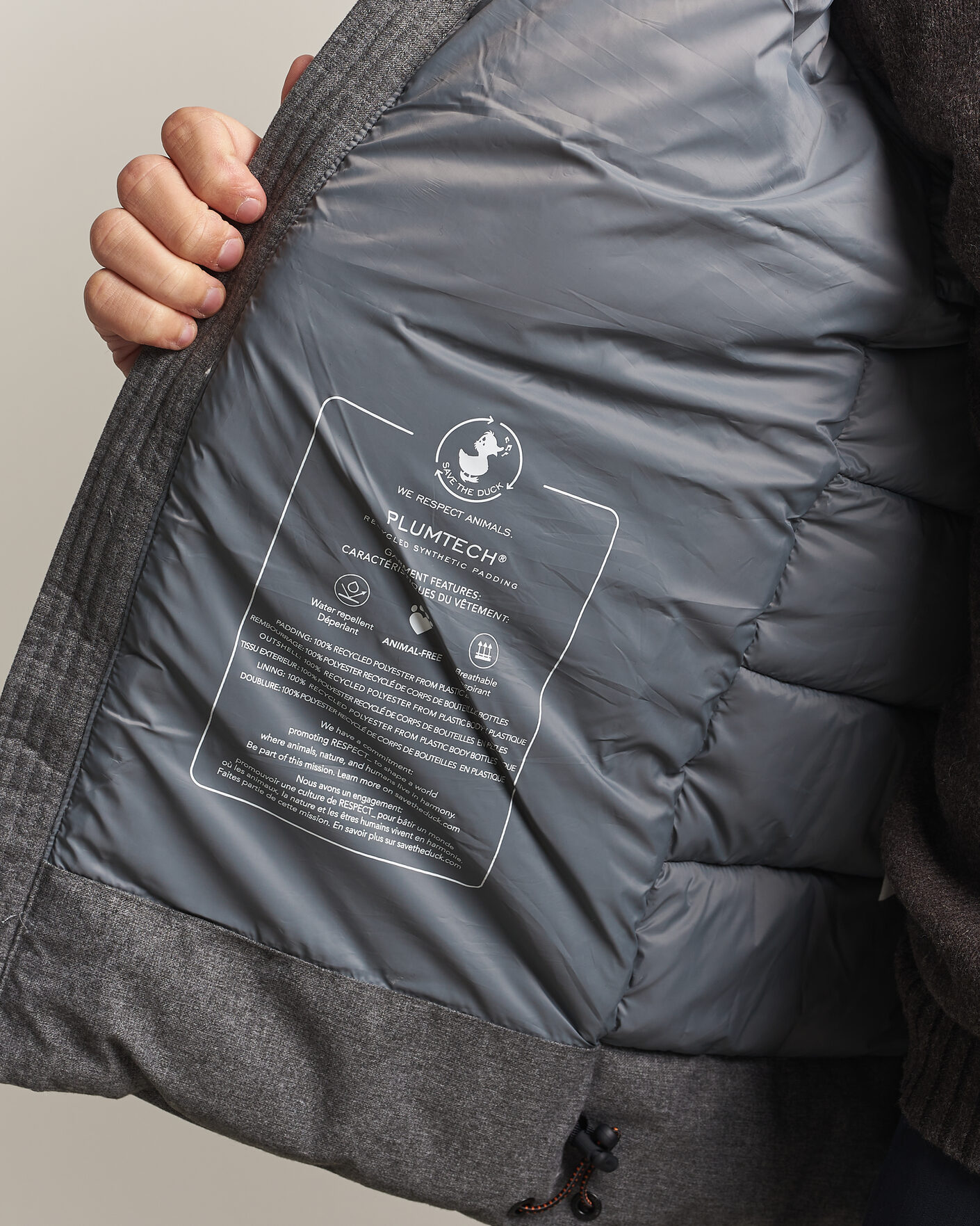Mies | Takit | Save The Duck | Constantin Padded Flannel Jacket Mid Grey Melange