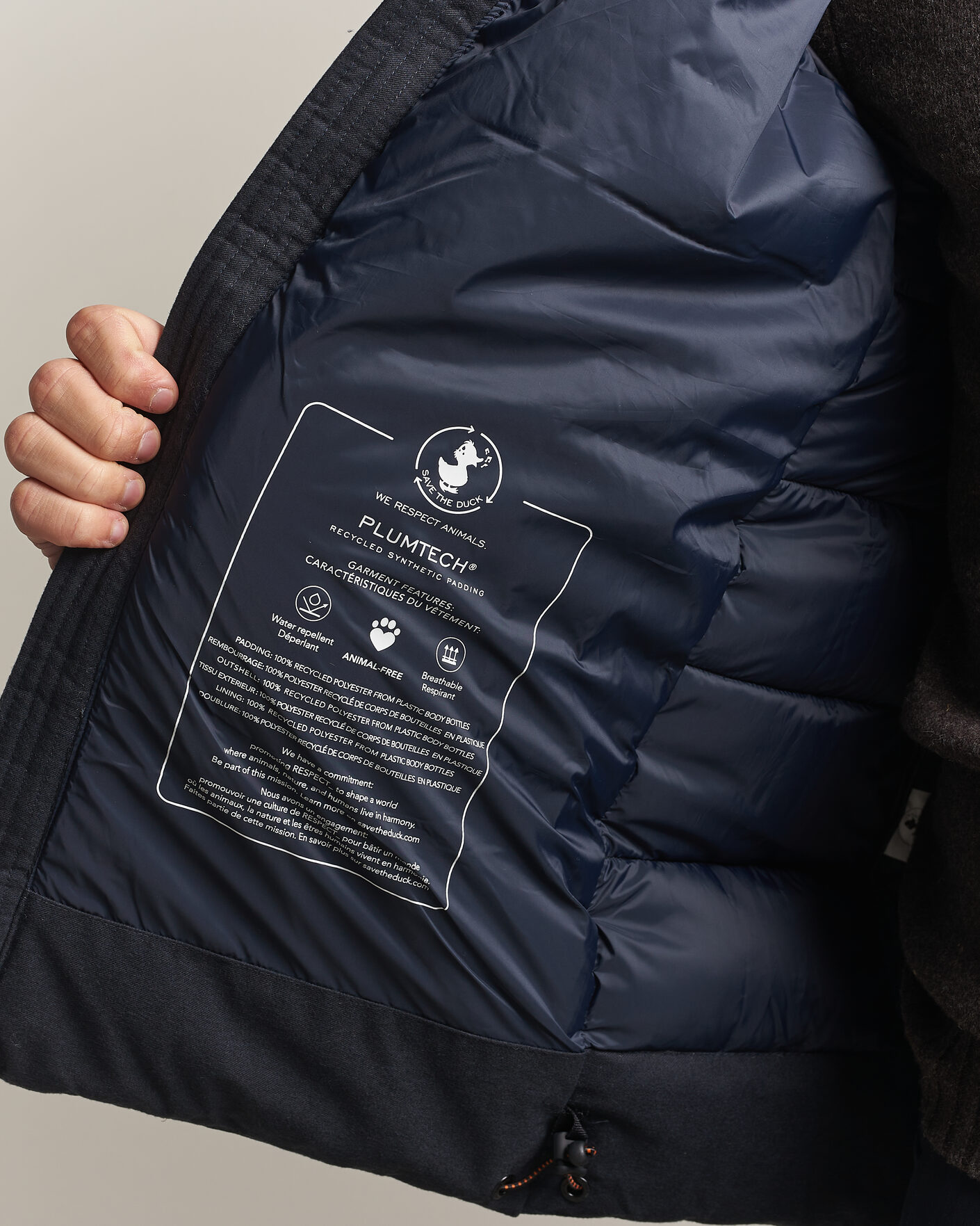 Mies | Takit | Save The Duck | Constantin Padded Flannel Jacket Navy Blue Melange