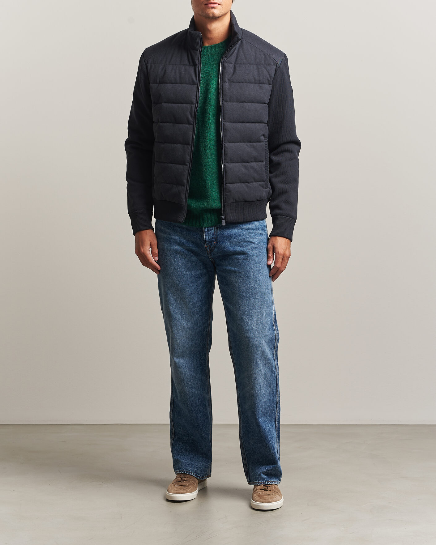 Mies | Takit | Save The Duck | Lasse Padded Hybrid Jacket Navy Blue Melange