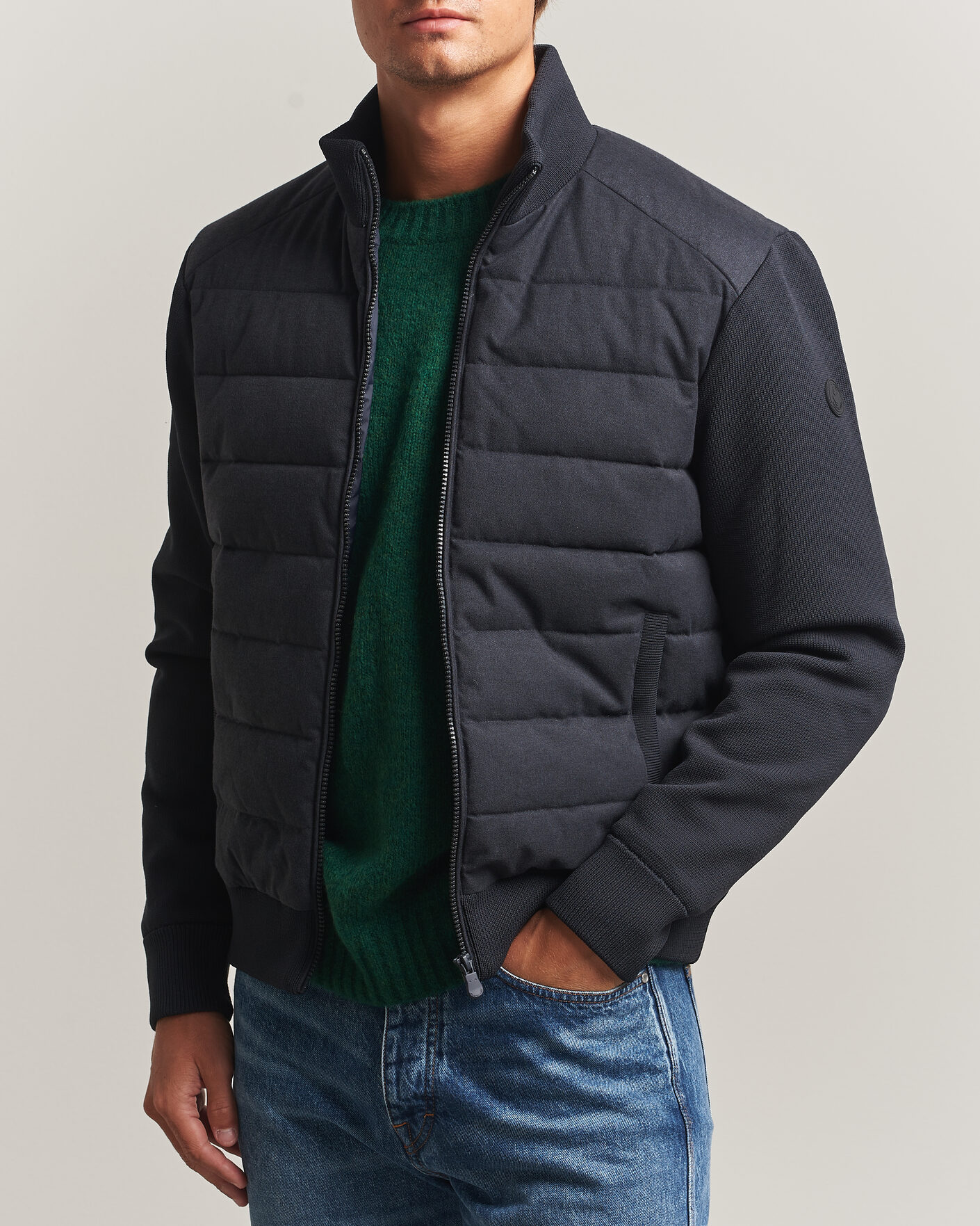 Mies | Takit | Save The Duck | Lasse Padded Hybrid Jacket Navy Blue Melange