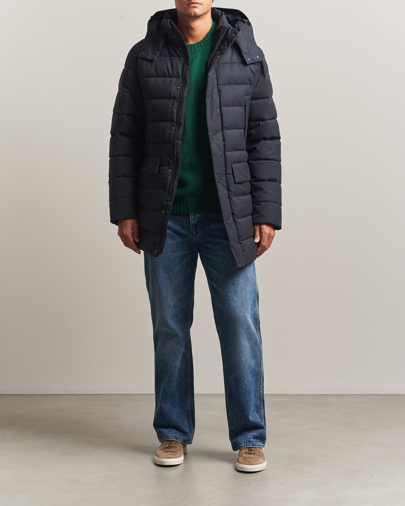 Mies | Takit | Save The Duck | Byrne Padded Flannel Coat Navy Blue Melange