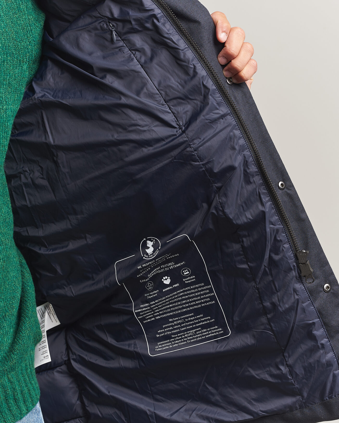 Mies | Takit | Save The Duck | Byrne Padded Flannel Coat Navy Blue Melange