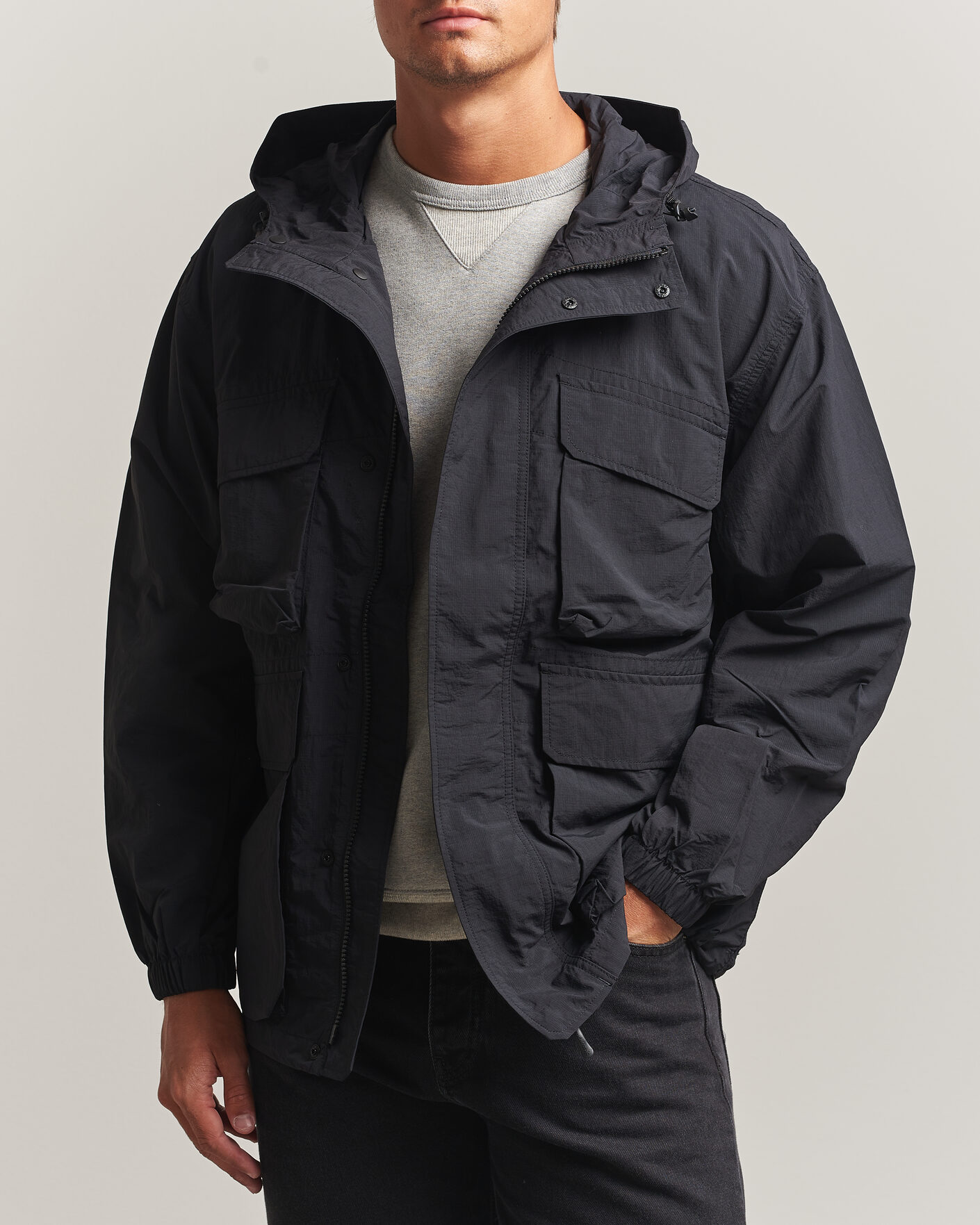 Mies | Takit | Snow Peak | Nylon Double Rip Jacket Black
