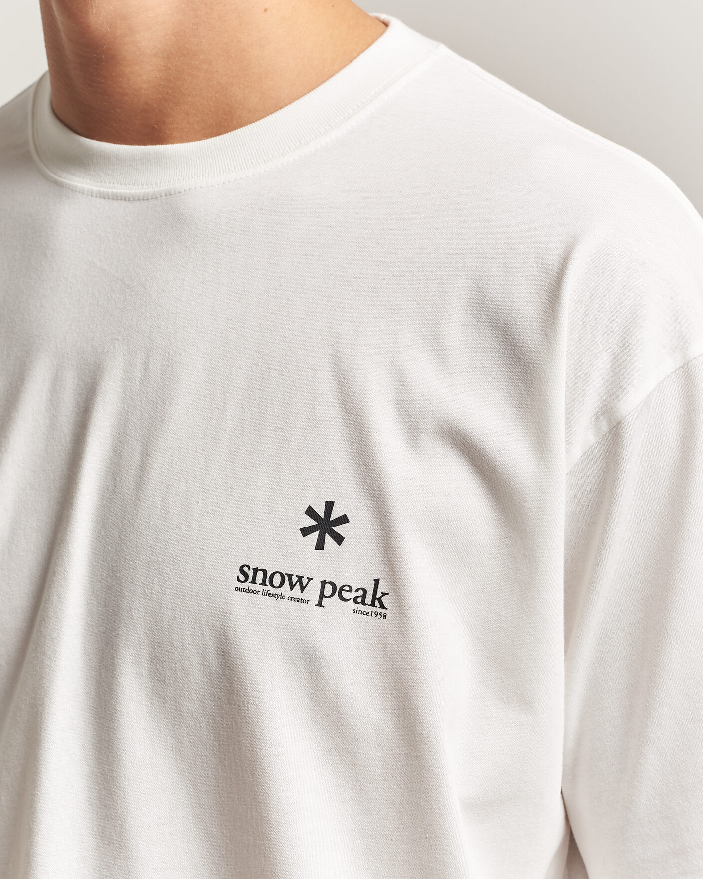 Mies | T-paidat | Snow Peak | Soft Cotton Relaxed Logo T-Shirt Off White