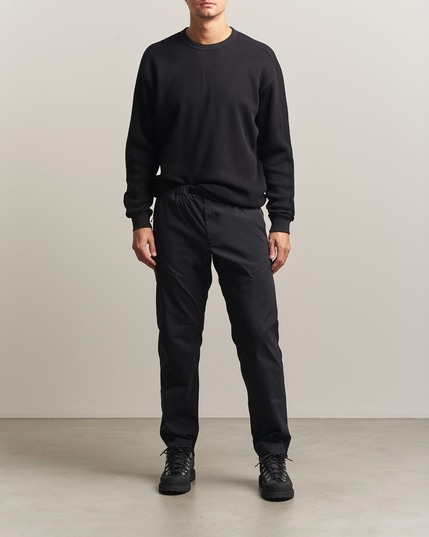 Mies | Puserot | Snow Peak | Heavyweight Waffle Pullover Black