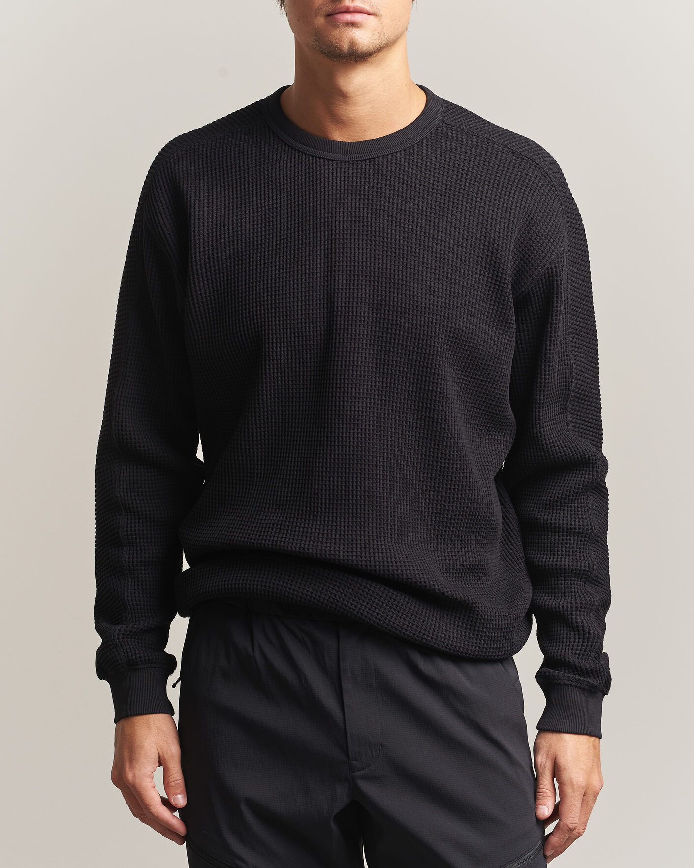 Mies | Puserot | Snow Peak | Heavyweight Waffle Pullover Black