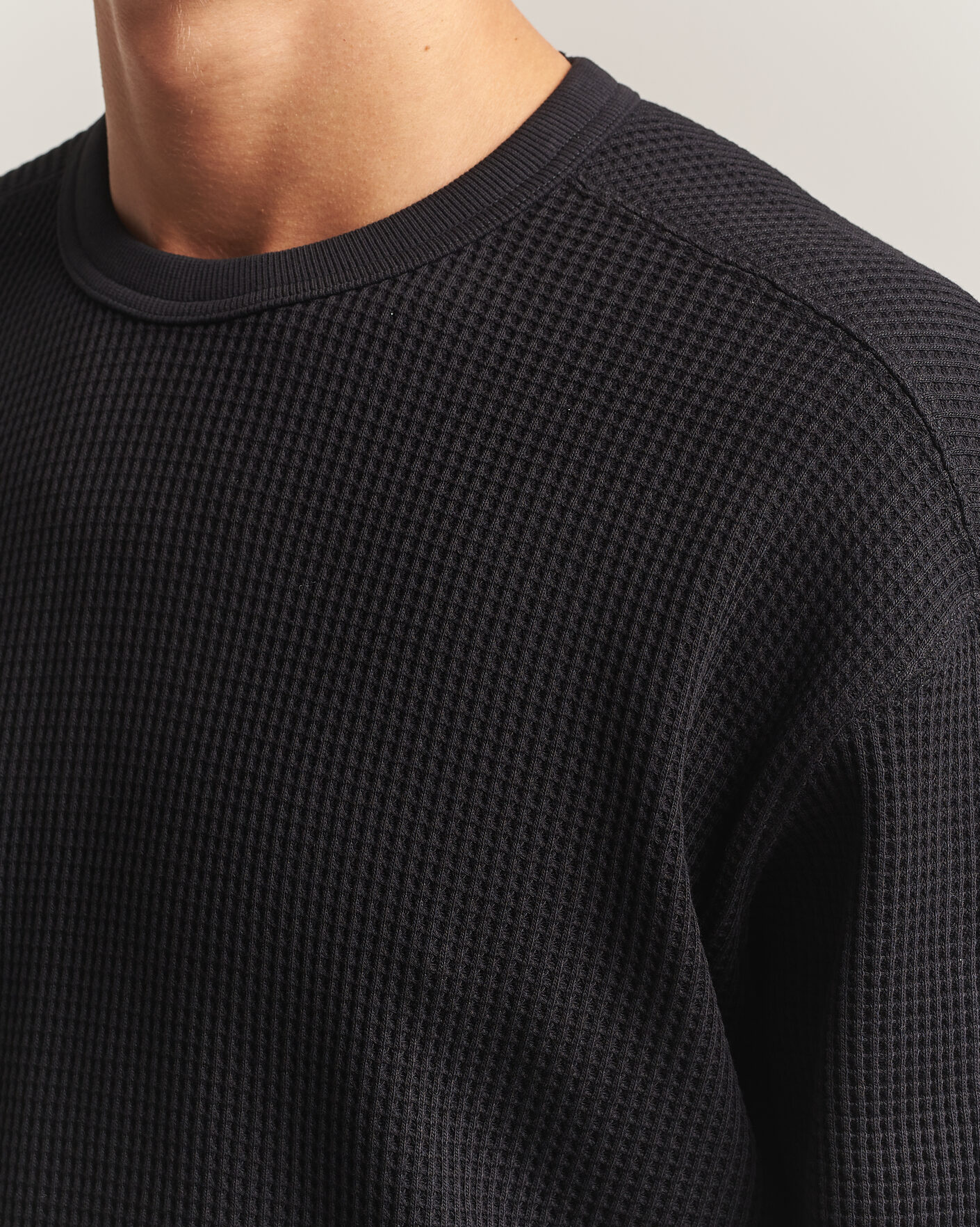 Mies | Puserot | Snow Peak | Heavyweight Waffle Pullover Black