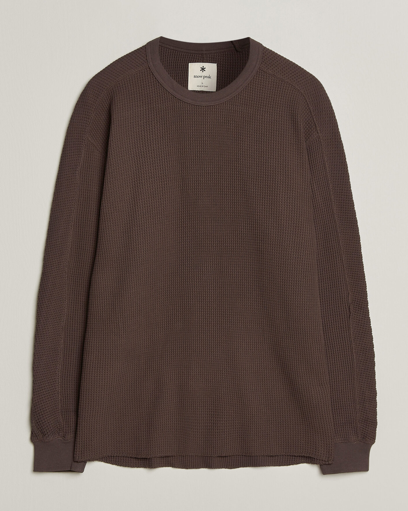 Mies | Puserot | Snow Peak | Heavyweight Waffle Pullover Dark Brown