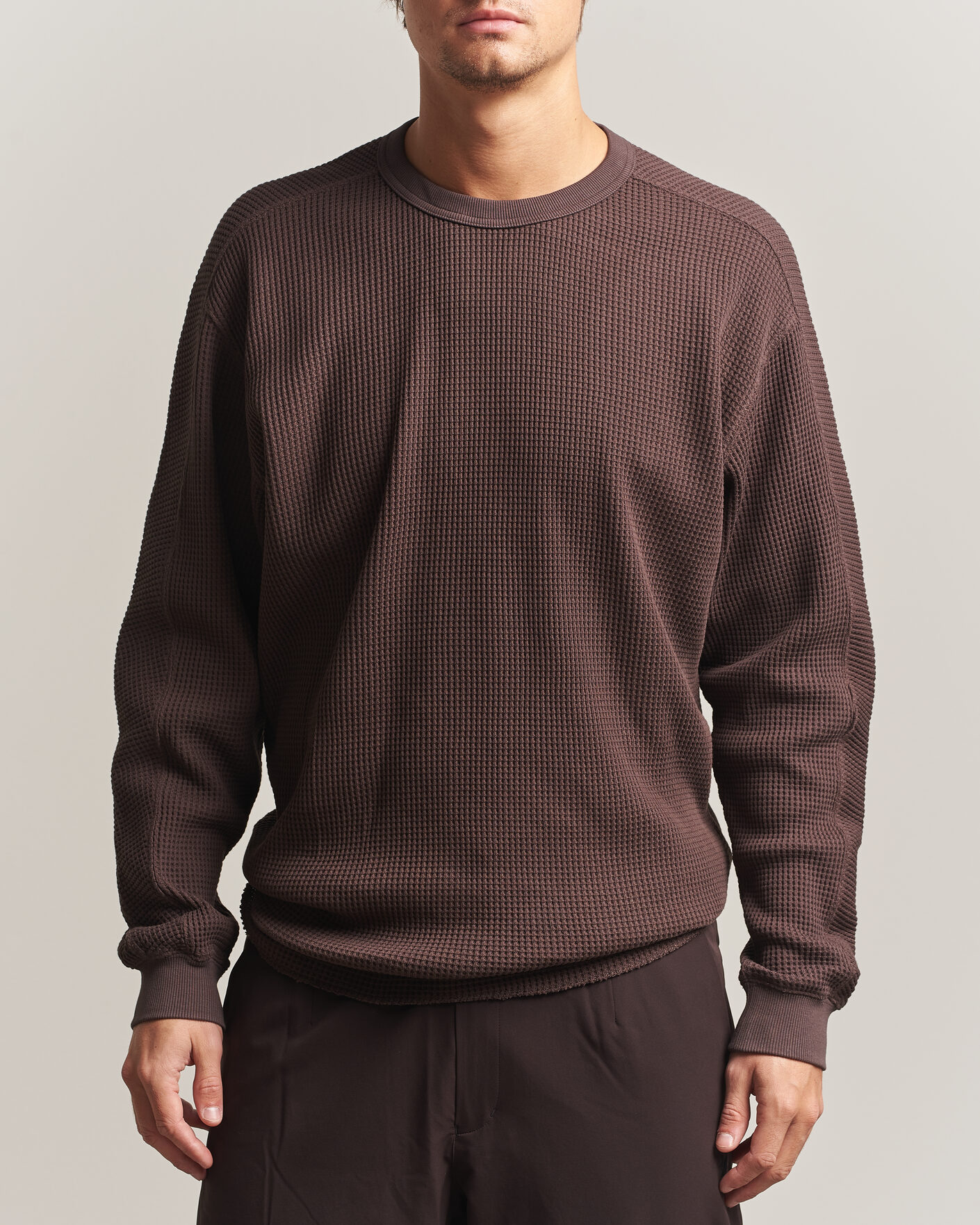 Mies | Puserot | Snow Peak | Heavyweight Waffle Pullover Dark Brown