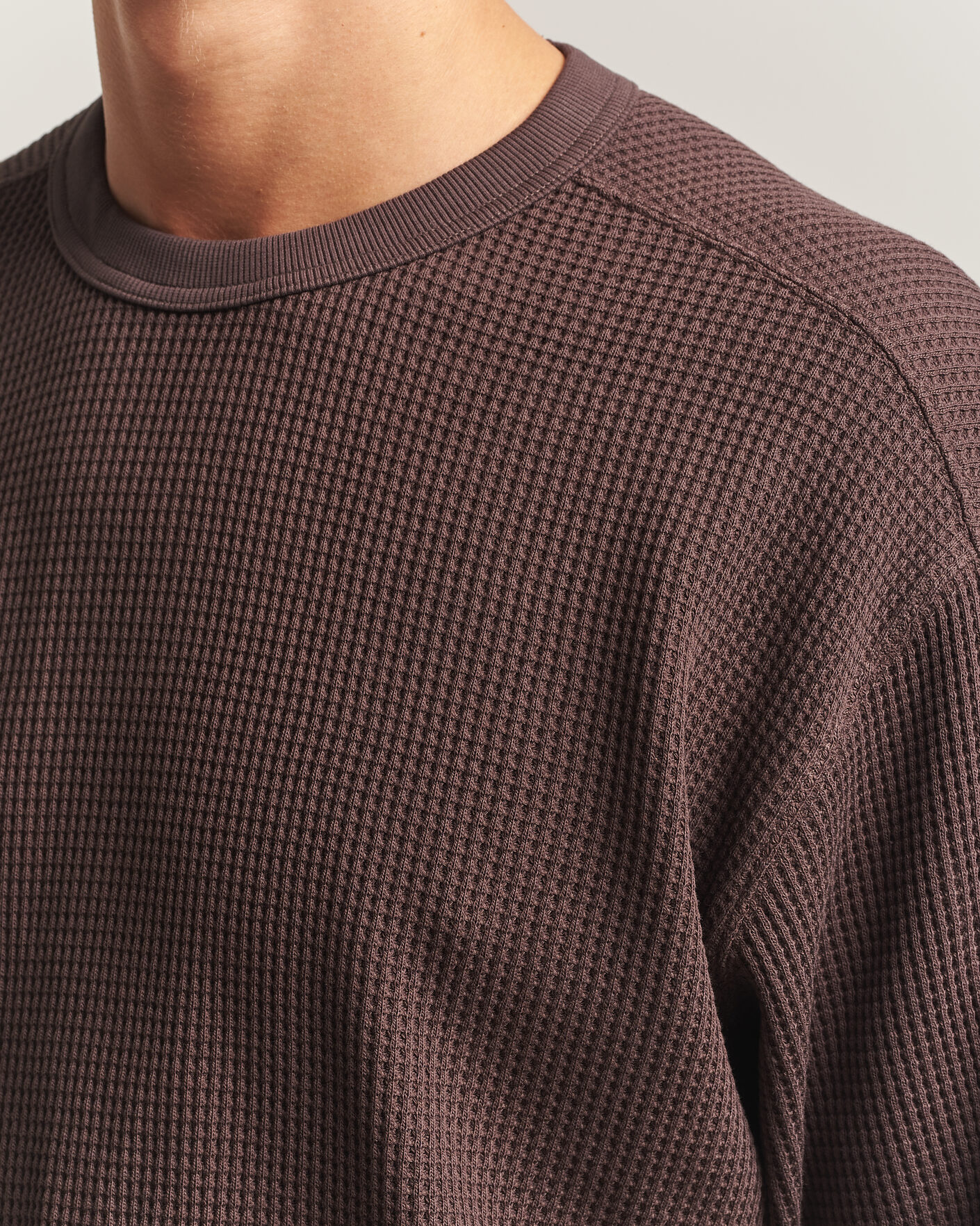 Mies | Puserot | Snow Peak | Heavyweight Waffle Pullover Dark Brown