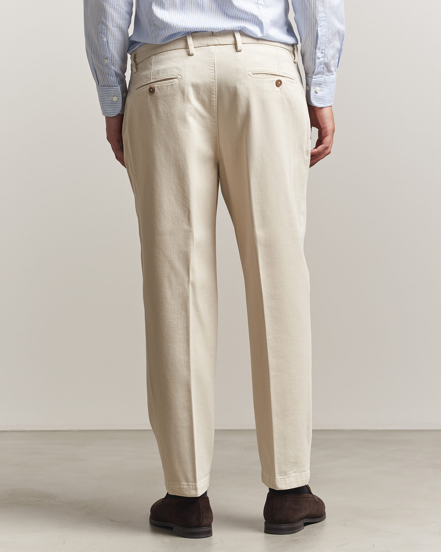 Mies | Housut | Briglia 1949 | Portobello Loose Fit Cotton Trousers Ecru