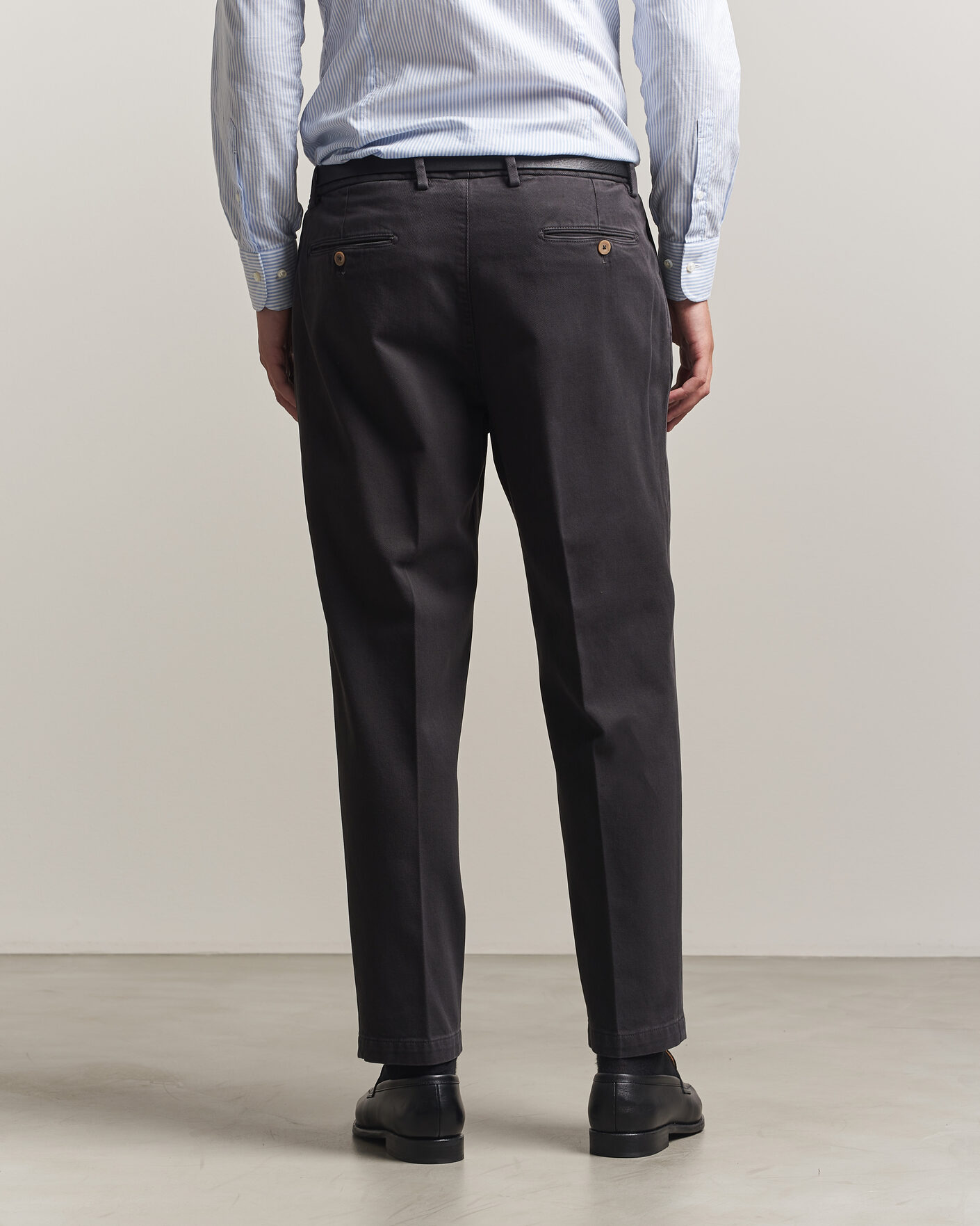 Mies | Housut | Briglia 1949 | Portobello Loose Fit Cotton Trousers Dark Grey