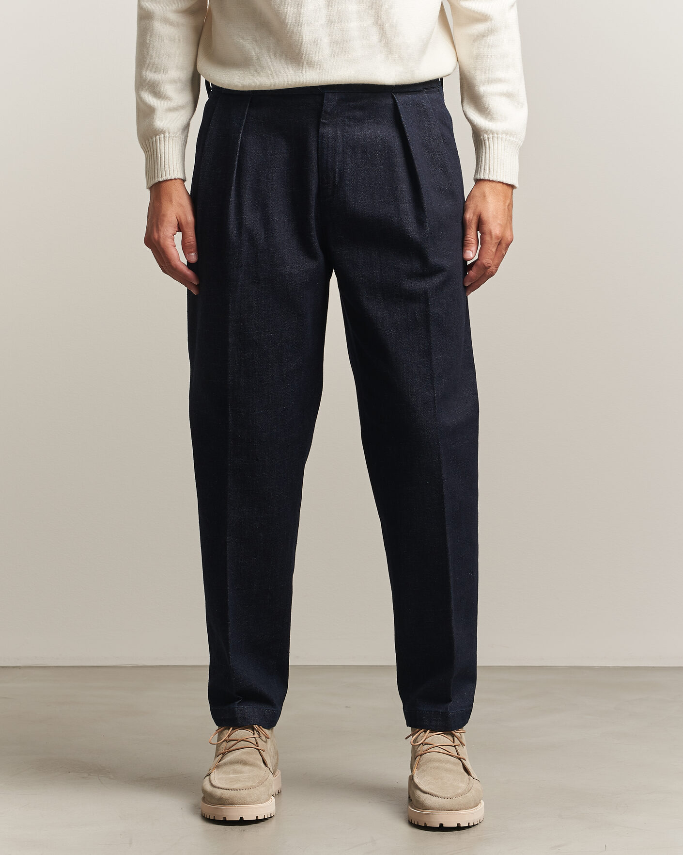 Mies | Housut | Briglia 1949 | Portobello Loose Fit Denim Trousers Dark Blue
