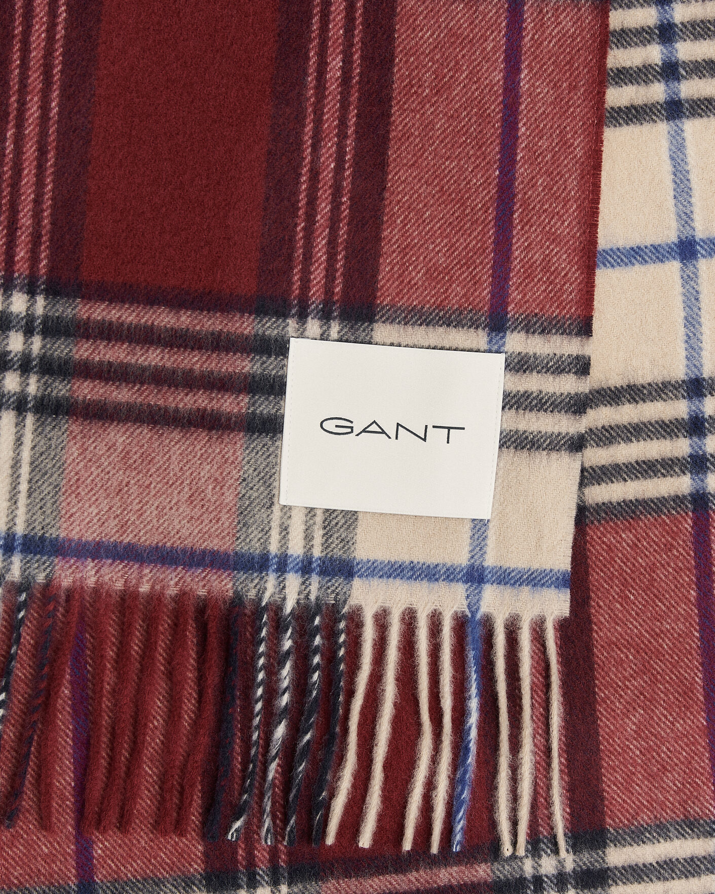 Mies | Kaulaliinat | Gant | Checked Wool Scarf Plumped Red