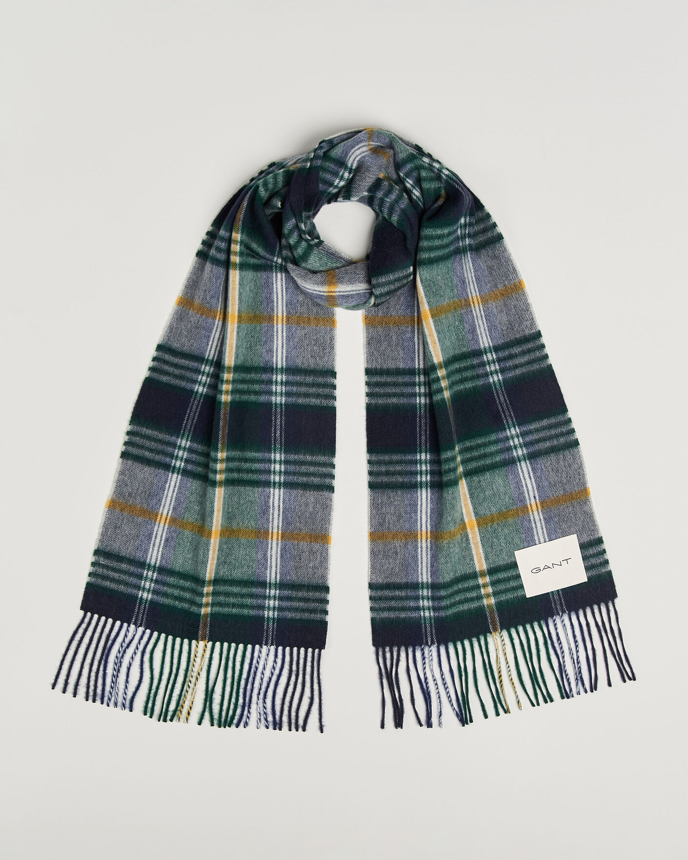 Mies | Kaulaliinat | Gant | Checked Wool Scarf Marine