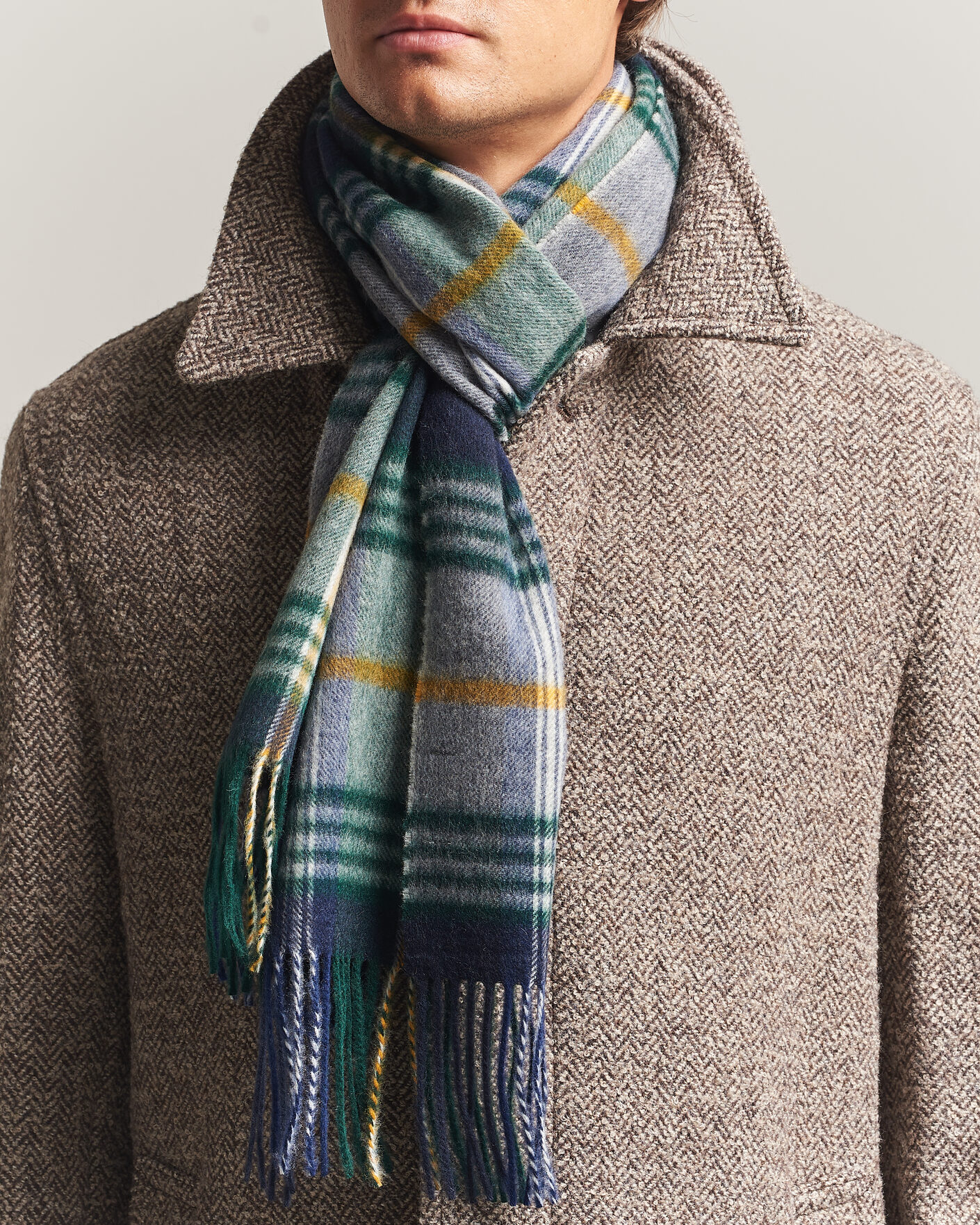 Mies | Kaulaliinat | Gant | Checked Wool Scarf Marine