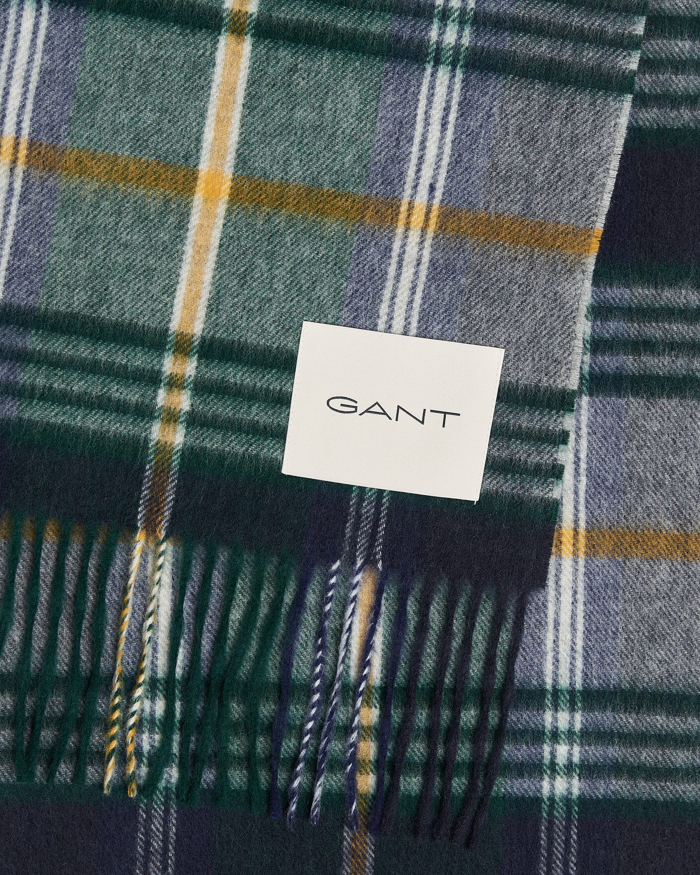Mies | Kaulaliinat | Gant | Checked Wool Scarf Marine