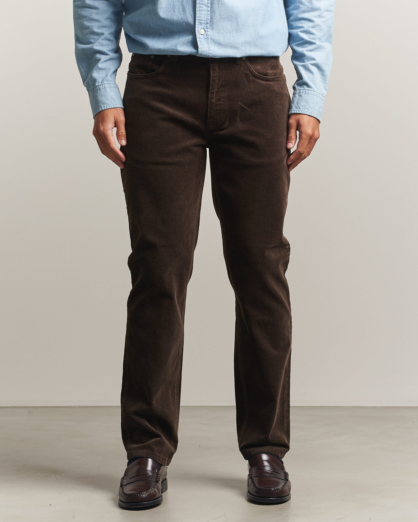 Mies | Housut | Gant | Regular Fit Corduroy 5-Pocket Pants Black Brown