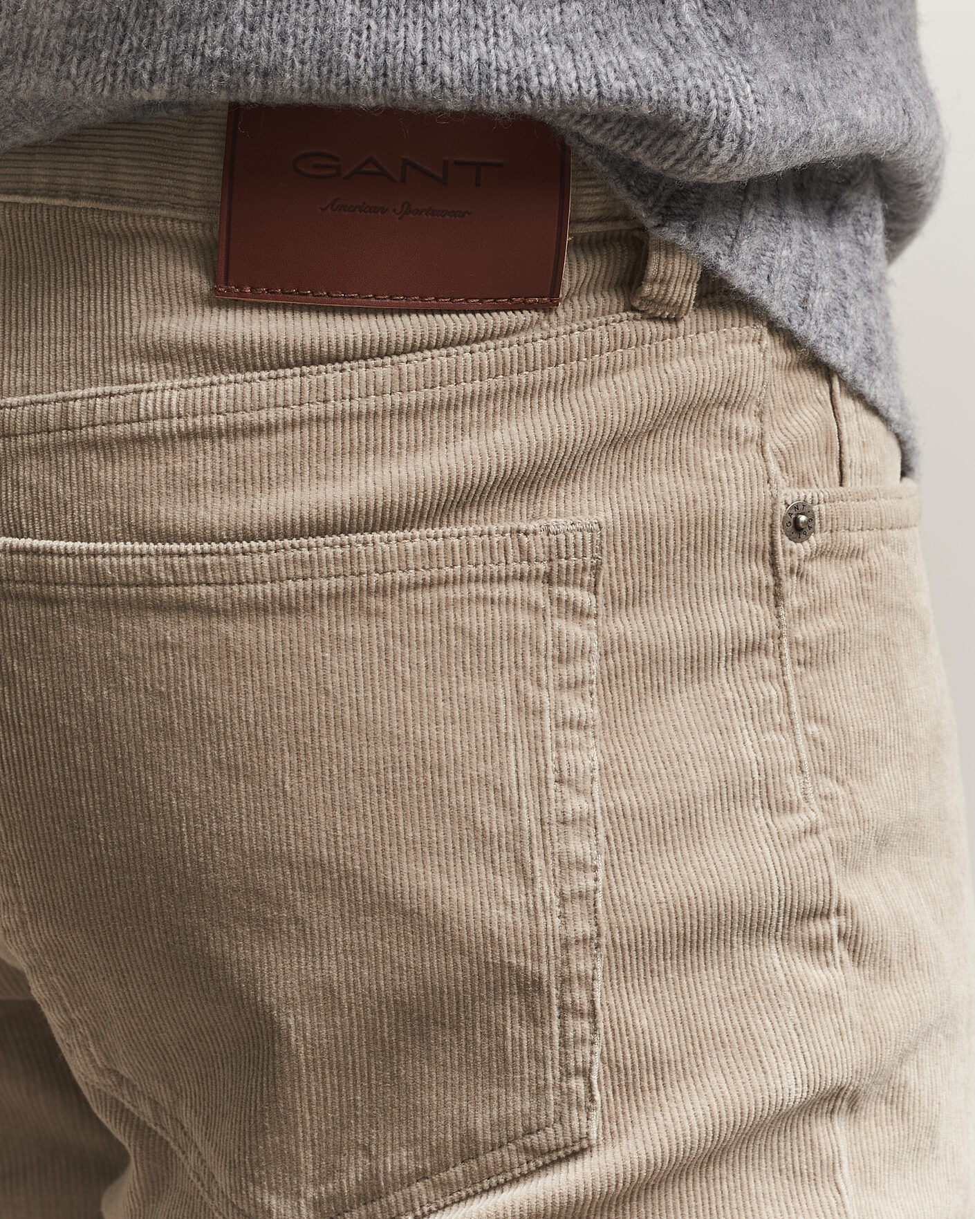 Mies | Housut | Gant | Regular Fit Corduroy 5-Pocket Pants Mist Taupe
