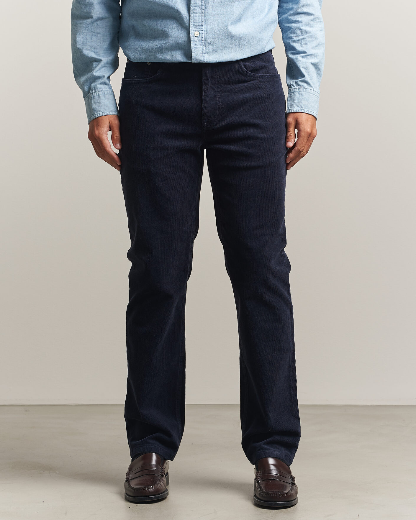 Mies | Housut | Gant | Regular Fit Corduroy 5-Pocket Pants Evening Blue
