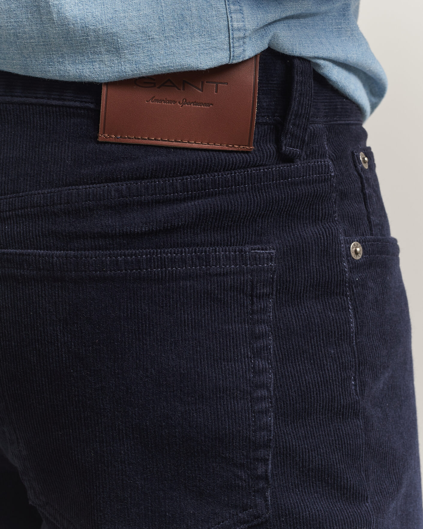 Mies | Housut | Gant | Regular Fit Corduroy 5-Pocket Pants Evening Blue