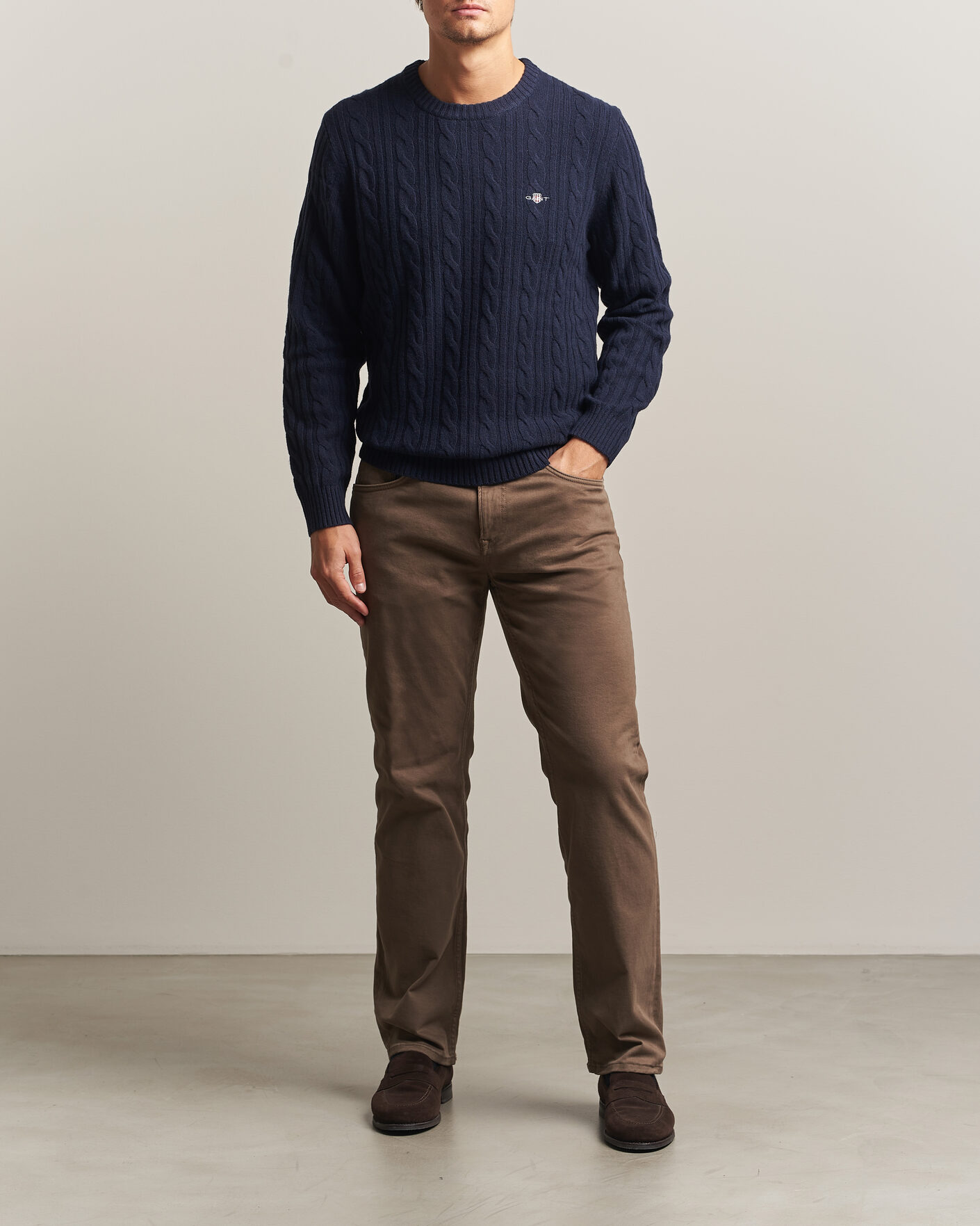 Mies | Housut | Gant | Regular Fit Moleskin 5-Pocket Pants Faded Taupe