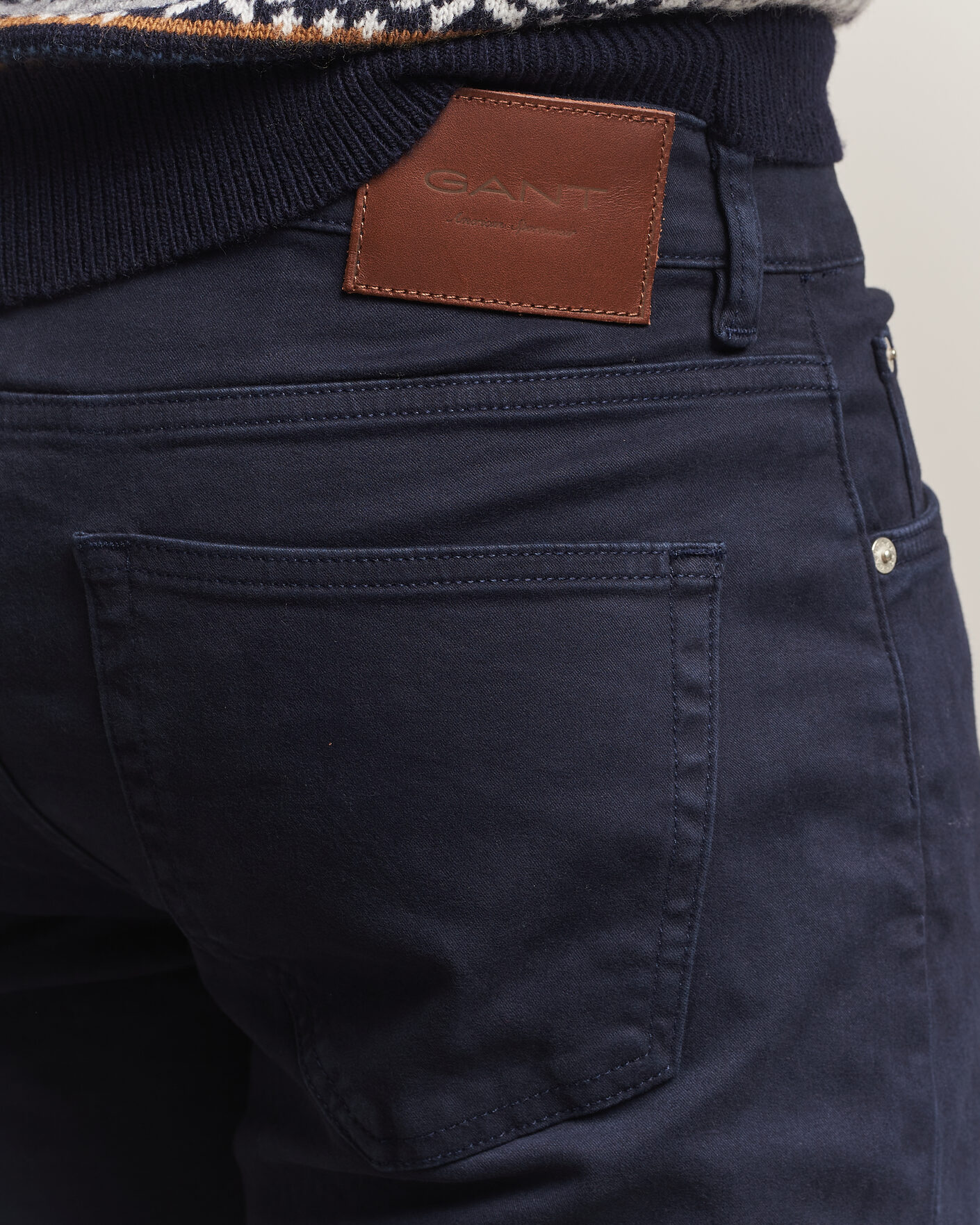 Mies | Housut | Gant | Regular Fit Moleskin 5-Pocket Pants Evening Blue