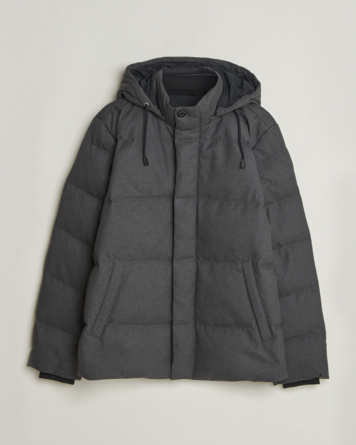 Mies | Takit | Gant | Flannel Down Hooded Jacket Black Grey