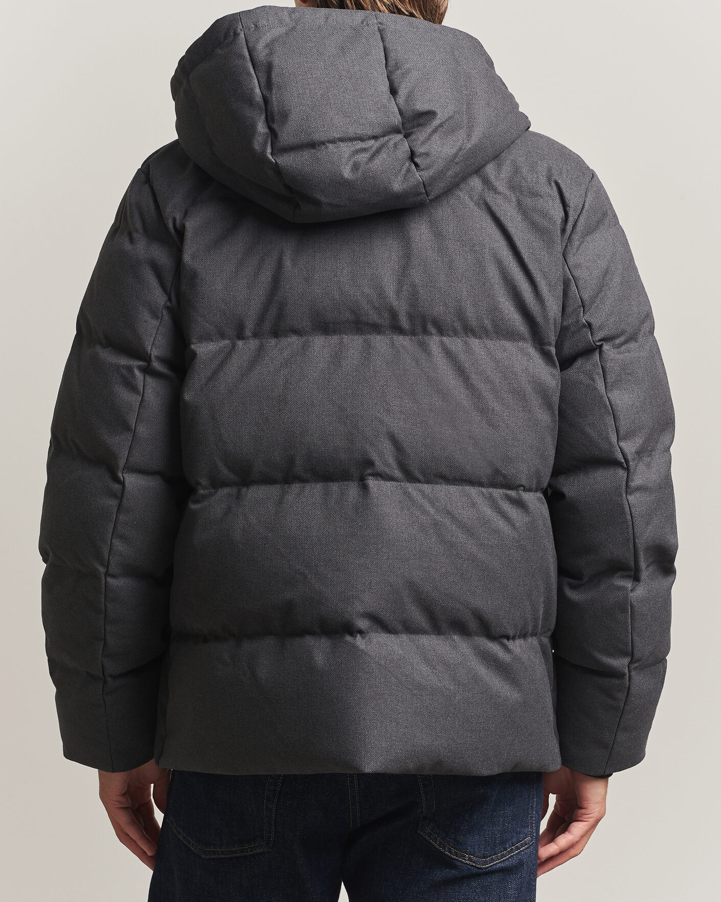 Mies | Takit | Gant | Flannel Down Hooded Jacket Black Grey