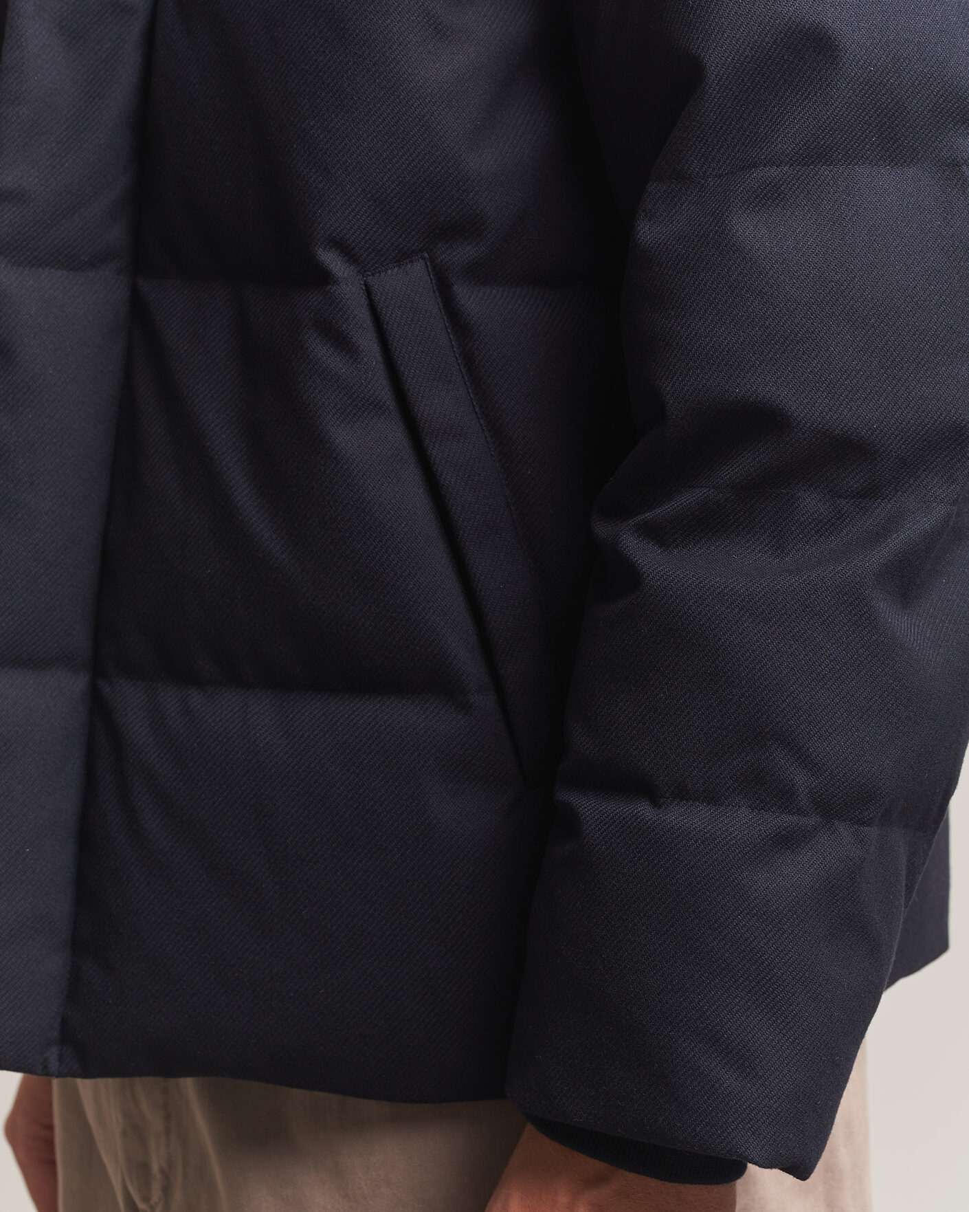 Mies | Takit | Gant | Flannel Down Hooded Jacket Evening Blue