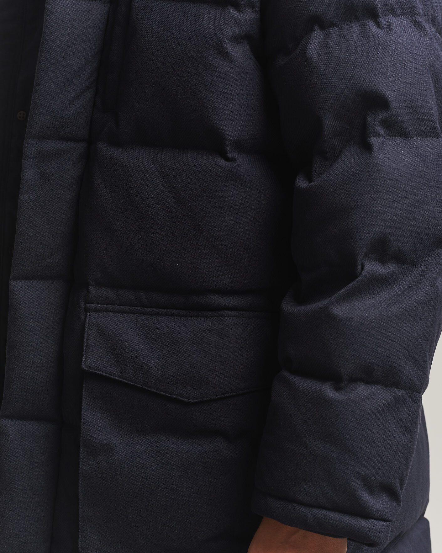 Mies | Takit | Gant | Flannel Down Hooded Parka Evening Blue
