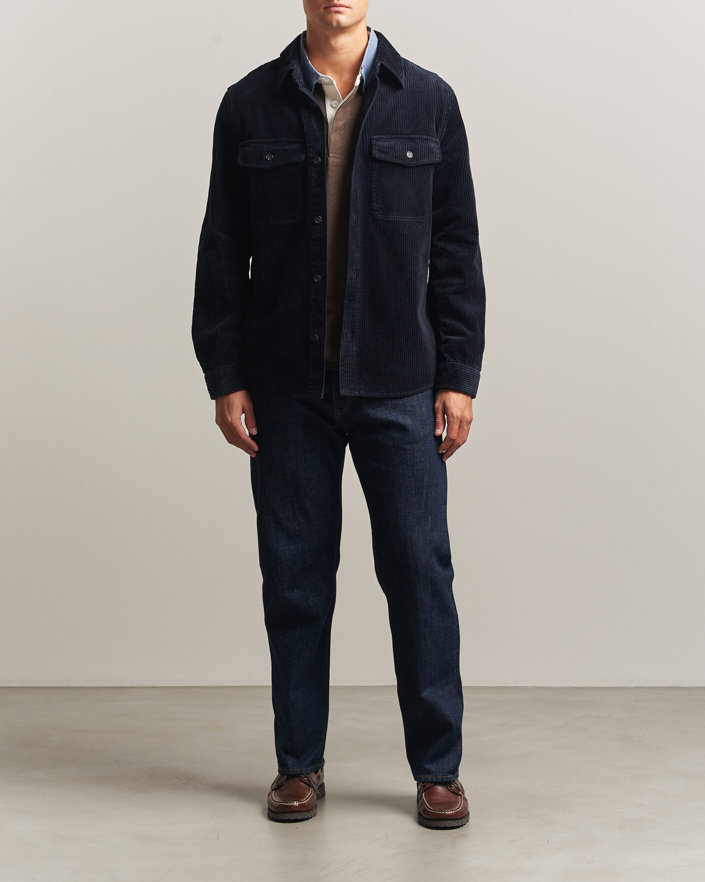 Mies | Kauluspaidat | Gant | Regular Fit Corduroy Overshirt Evening Blue