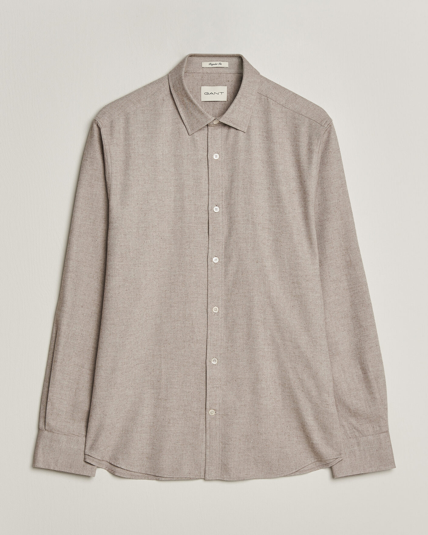 Mies | Kauluspaidat | Gant | Regular Fit Flannel Shirt Light Brown Melange
