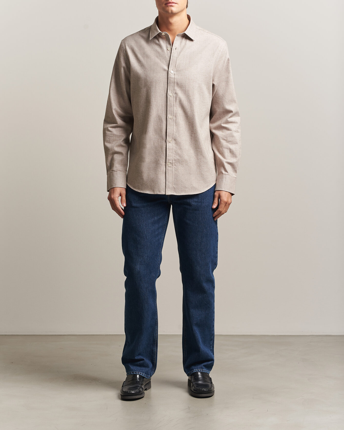 Mies | Kauluspaidat | Gant | Regular Fit Flannel Shirt Light Brown Melange