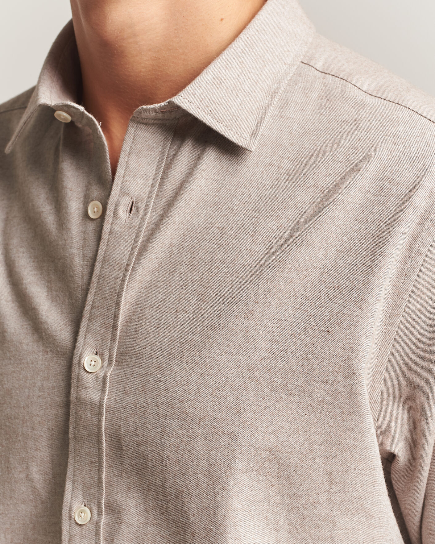 Mies | Kauluspaidat | Gant | Regular Fit Flannel Shirt Light Brown Melange