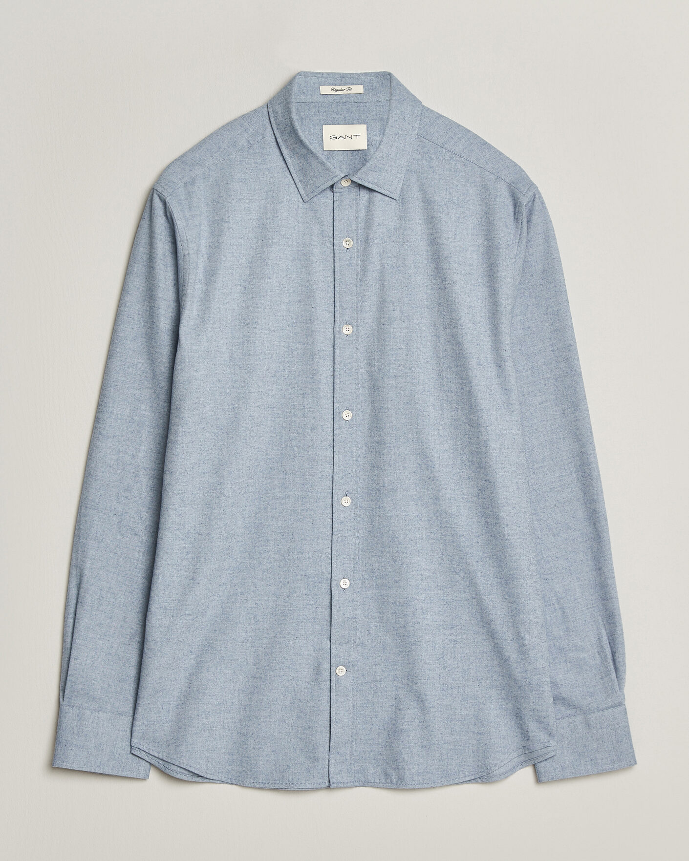 Mies | Kauluspaidat | Gant | Regular Fit Flannel Shirt Light Blue Melange