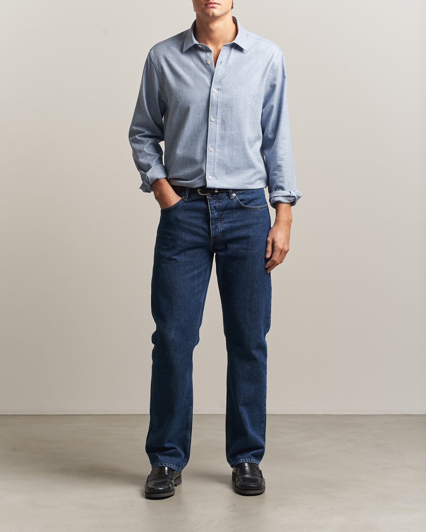 Mies | Kauluspaidat | Gant | Regular Fit Flannel Shirt Light Blue Melange