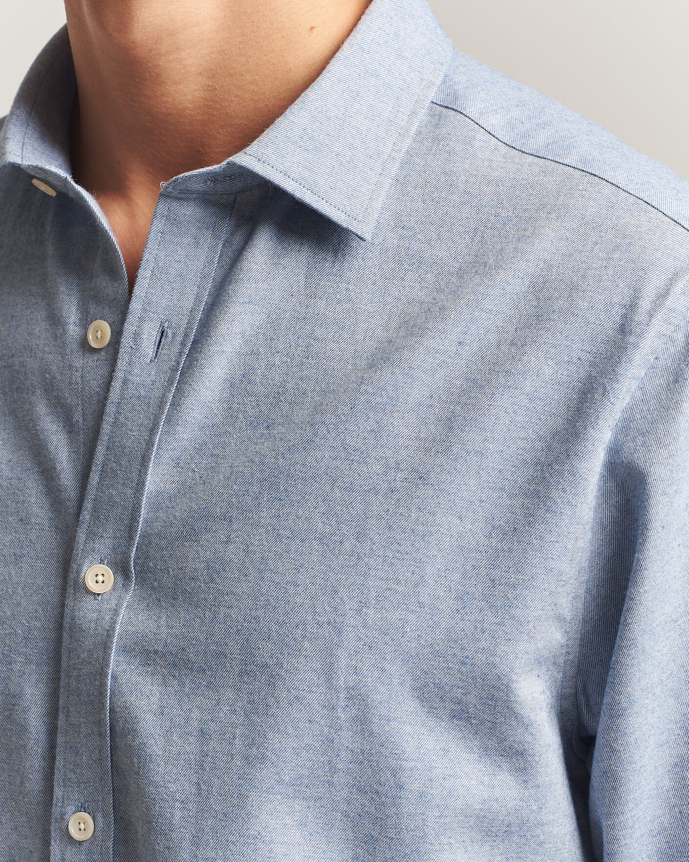 Mies | Kauluspaidat | Gant | Regular Fit Flannel Shirt Light Blue Melange