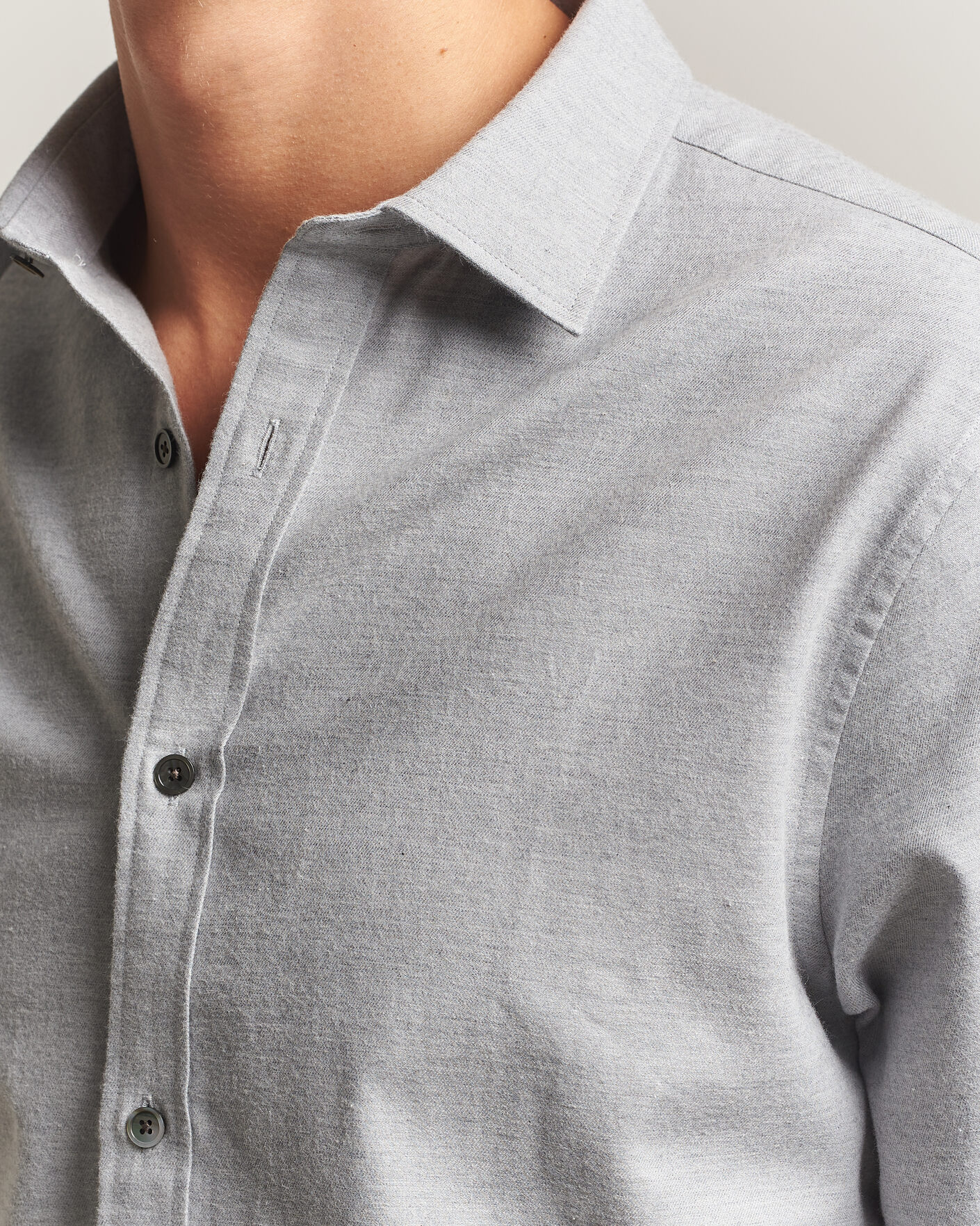 Mies | Kauluspaidat | Gant | Regular Fit Flannel Shirt Grey Melange