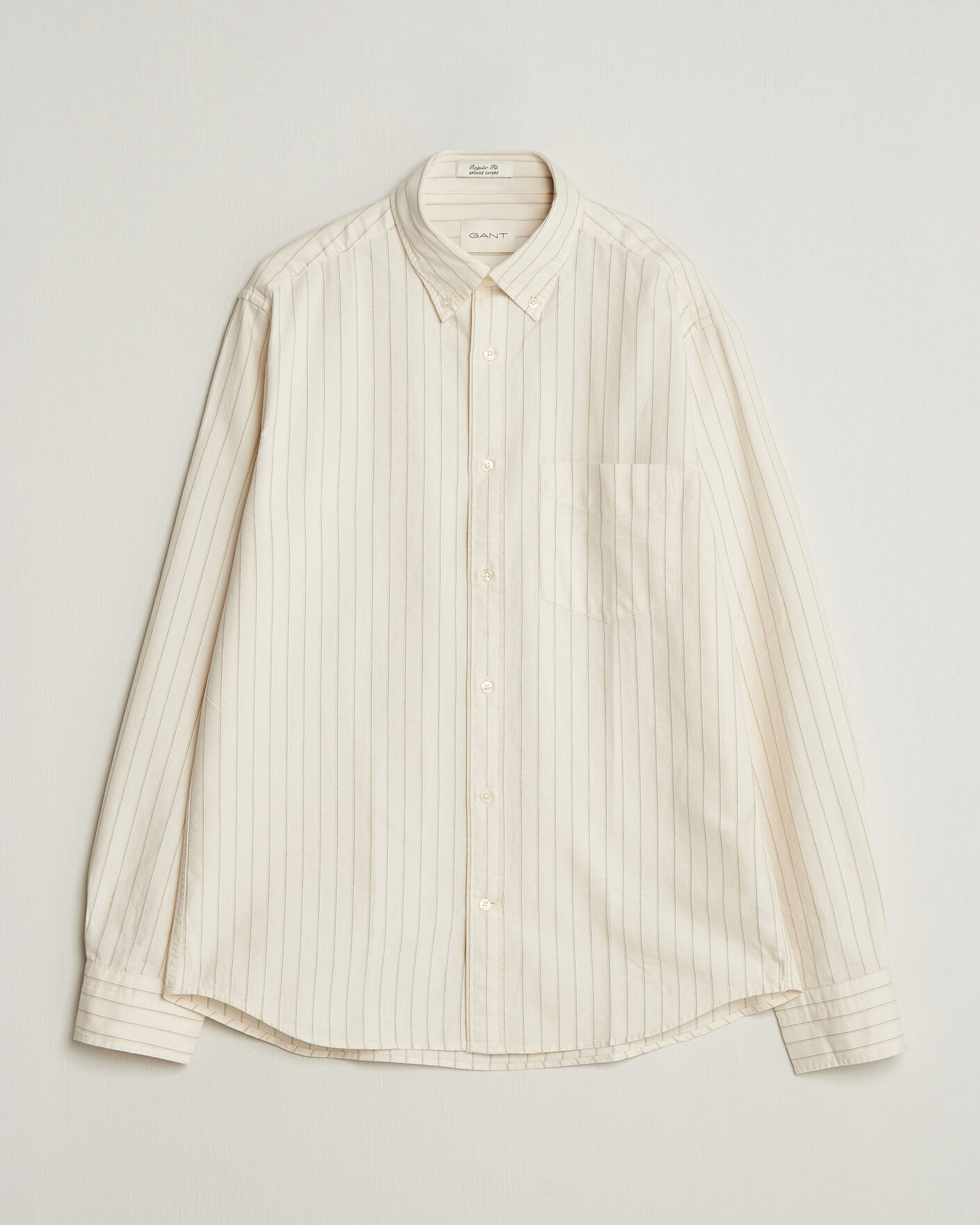 Mies | Kauluspaidat | Gant | Regular Fit Archive Oxford Striped Shirt Cream